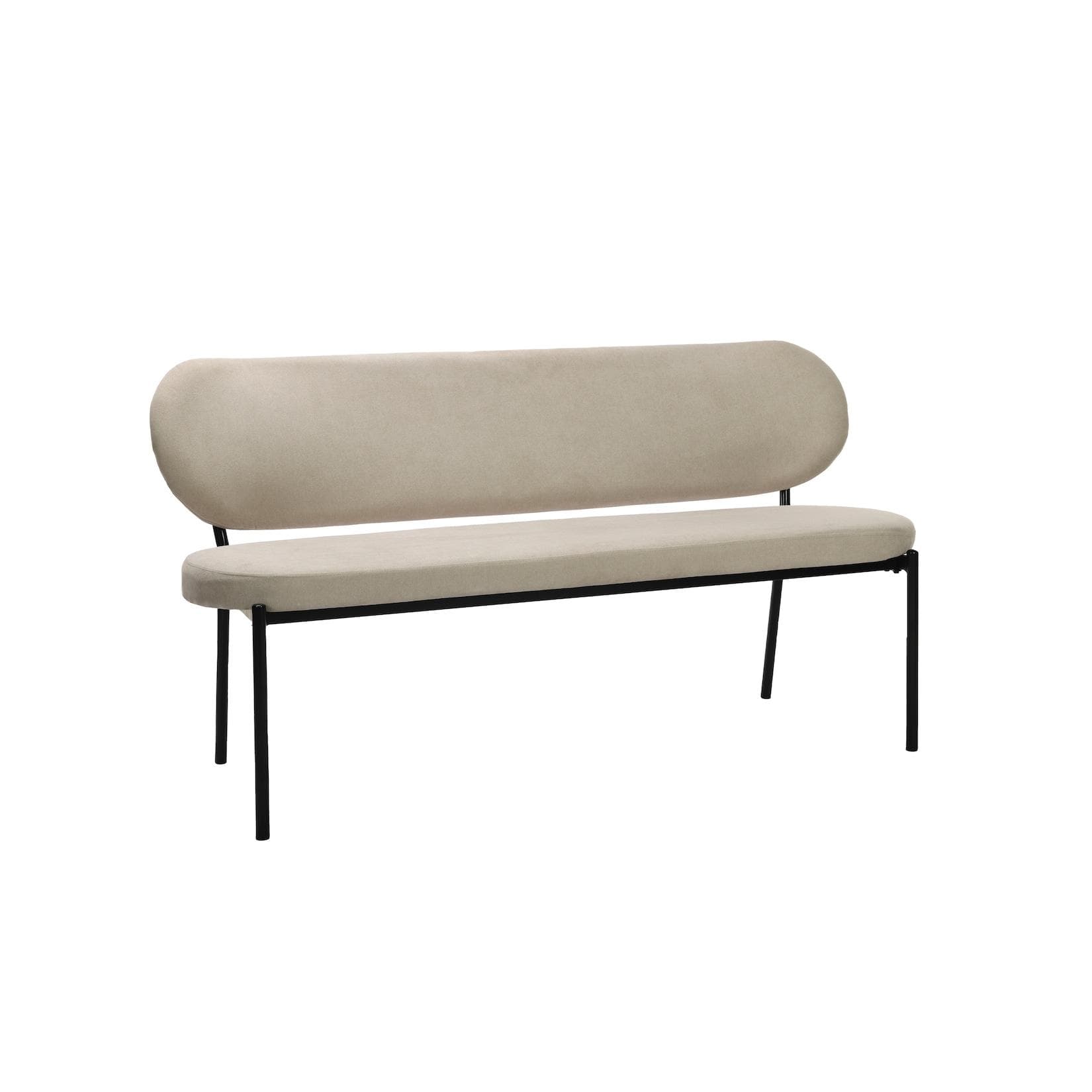 BYLIVING Sitzbank Jersey Grau Taupe Metallgestell Gepolstert