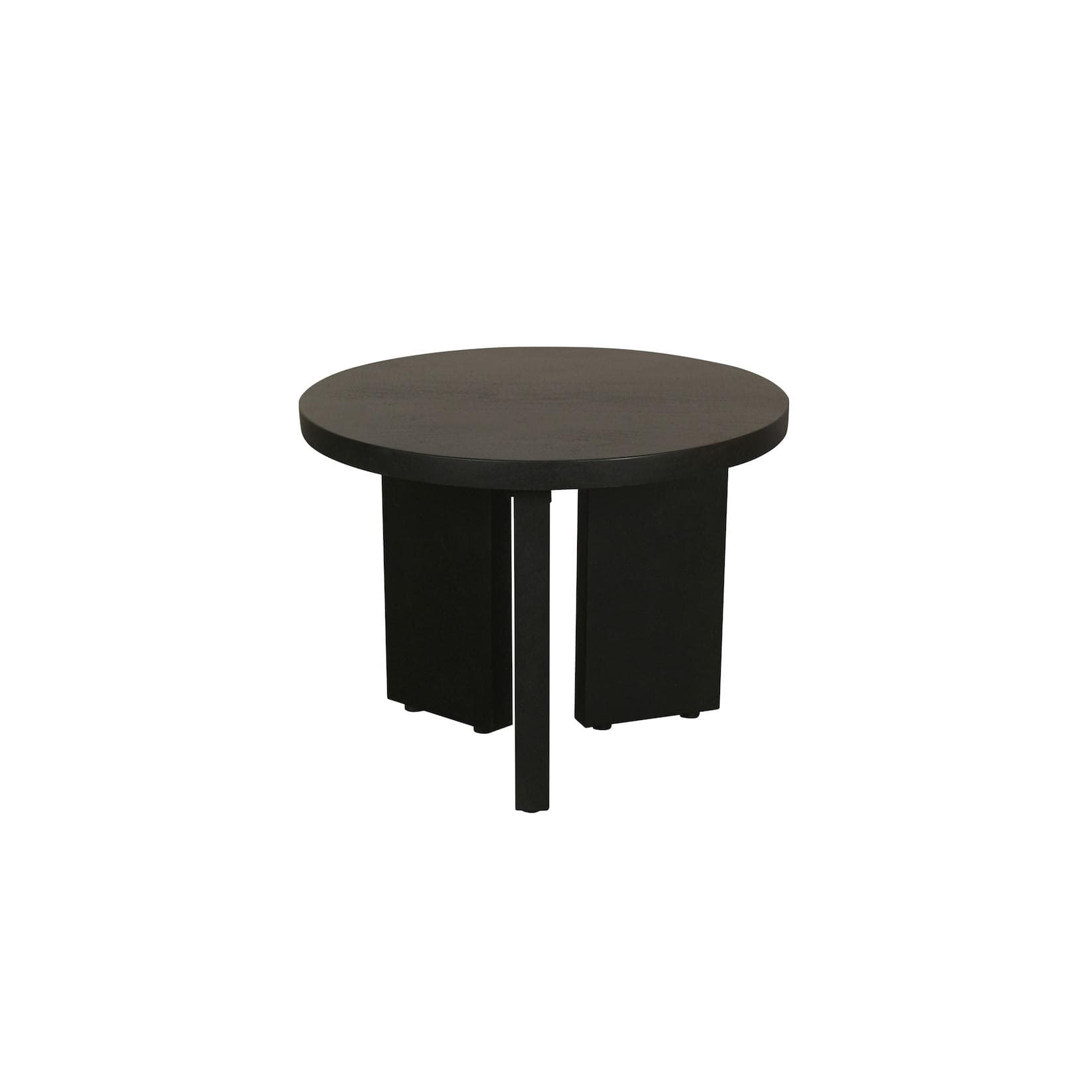byLIVING Beistelltisch Round Schwarz Massivholz Akazie