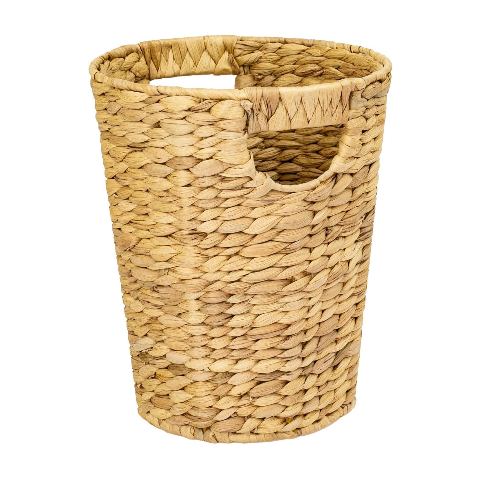 HMF Papierkorb Büro, Aufbewahrungskorb geflochten aus Wasserhyazinthe, Rund