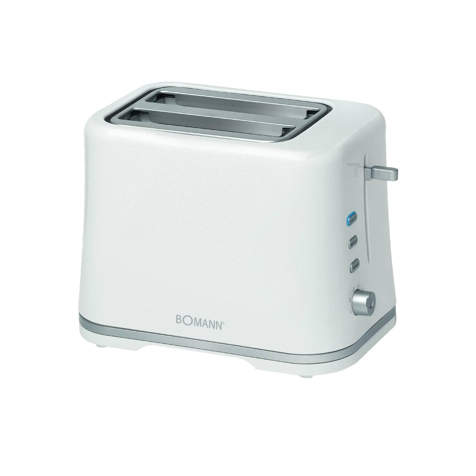 Bomann Toaster TA 1577 CB weiß mit Brötchenaufsatz
