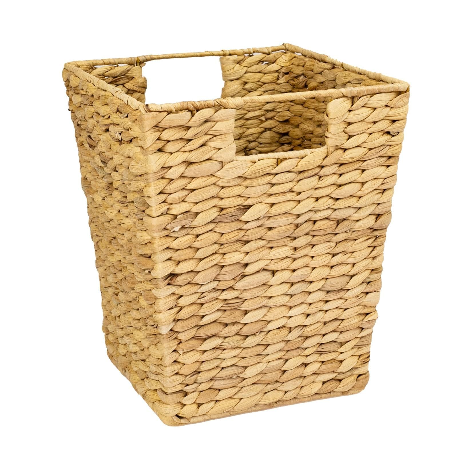 HMF Papierkorb Büro, Aufbewahrungskorb geflochten aus Wasserhyazinthe, Eckig