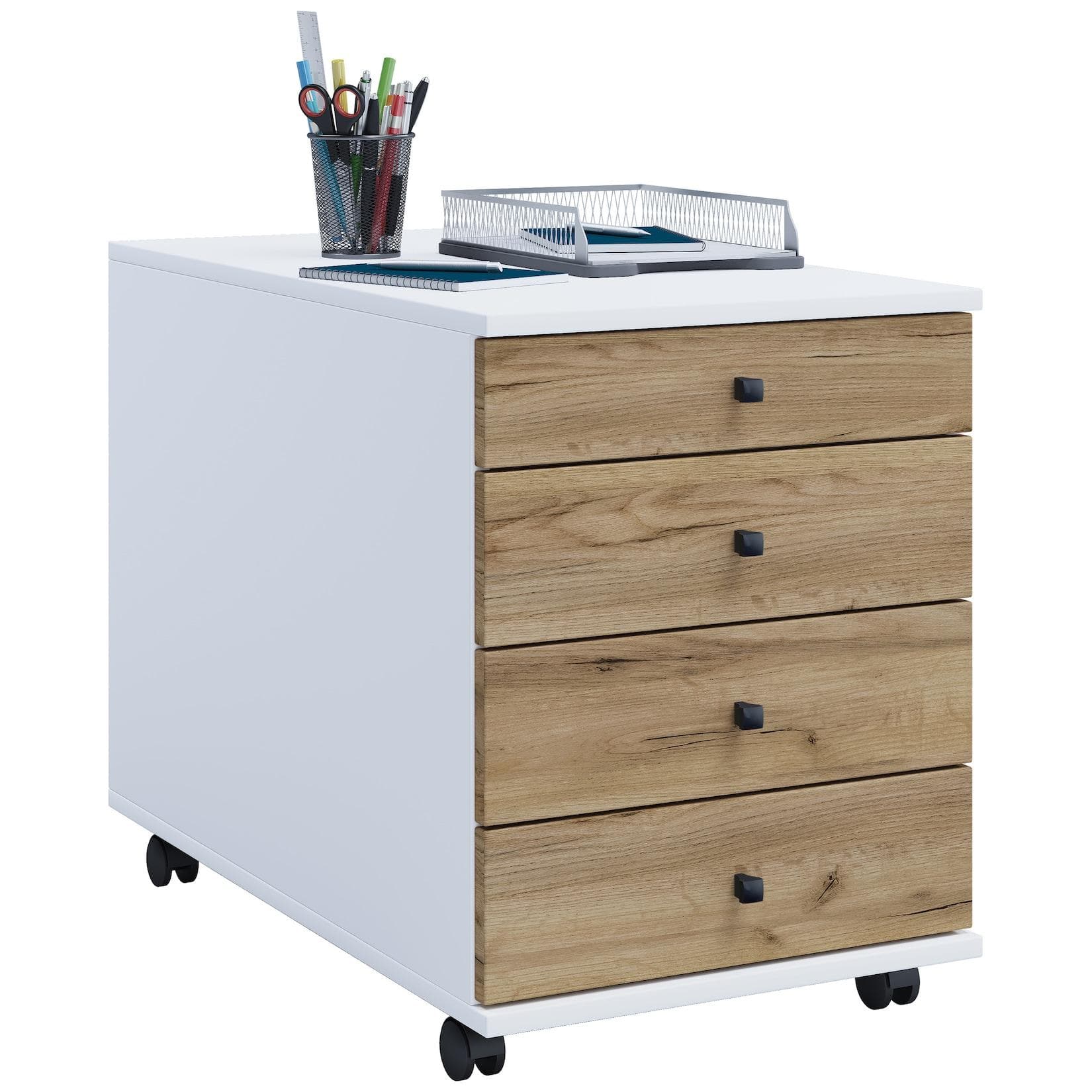 VCM Rollcontainer Lona mit 4 Schubladen und Rollen Braun