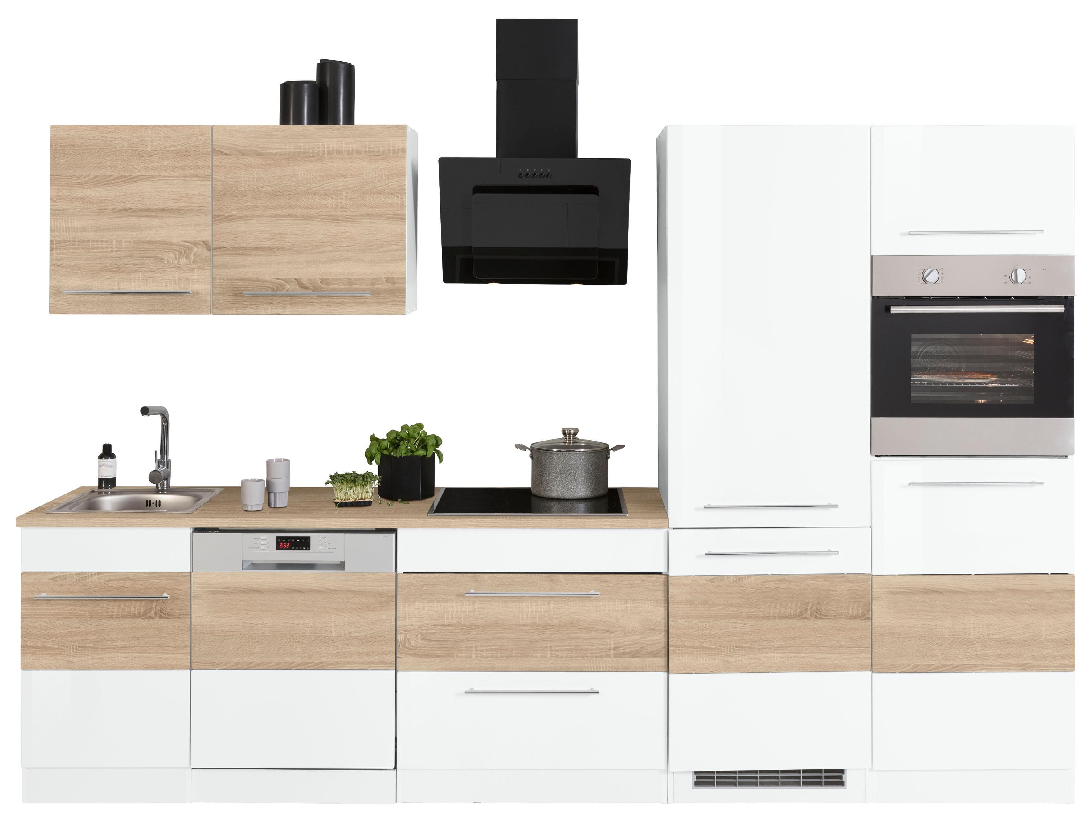 KOCHSTATION Küchenzeile KS-Trient 310 cm mit E-Geräten und Arbeitsplatte