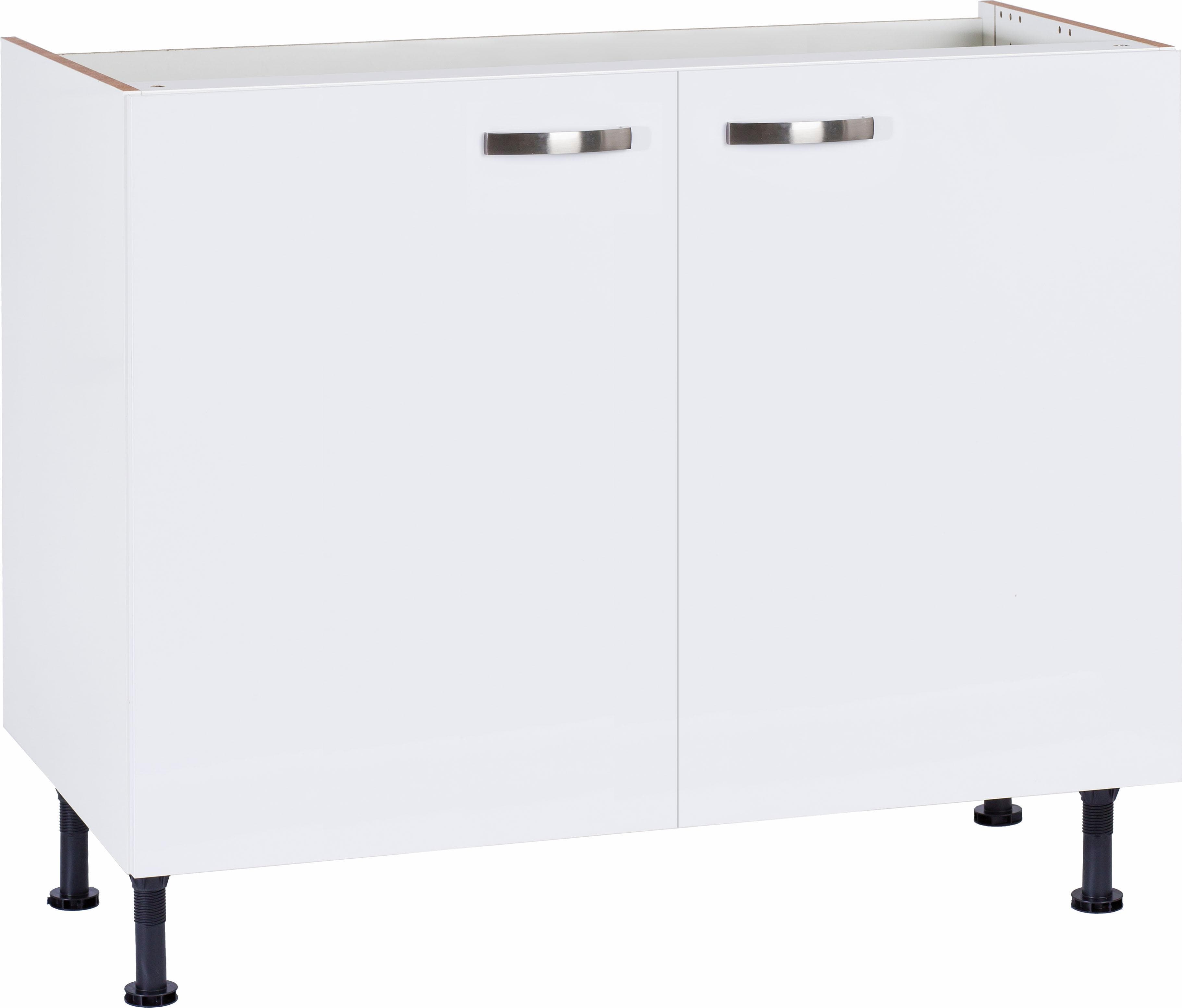 Spülenschrank KOCHSTATION KS-Cara Weiß 2 Türen Soft-Close