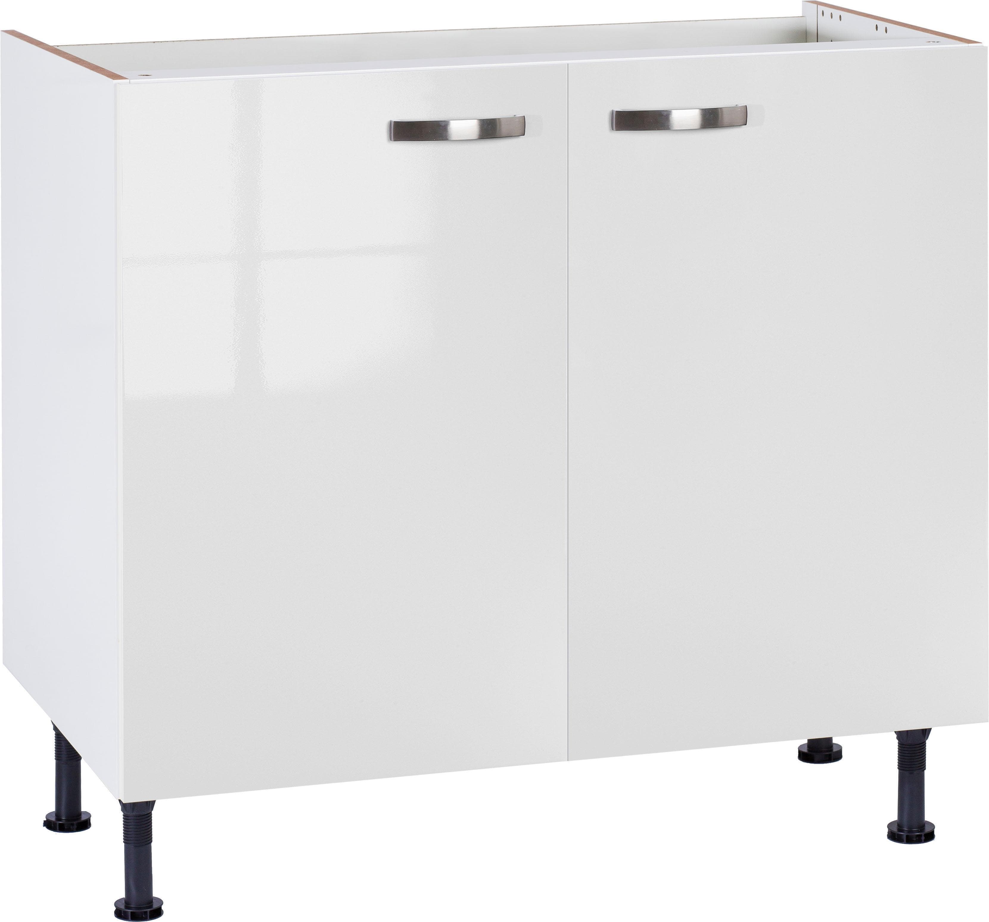 Spülenschrank KS-Cara Weiß Hochglanz Soft-Close