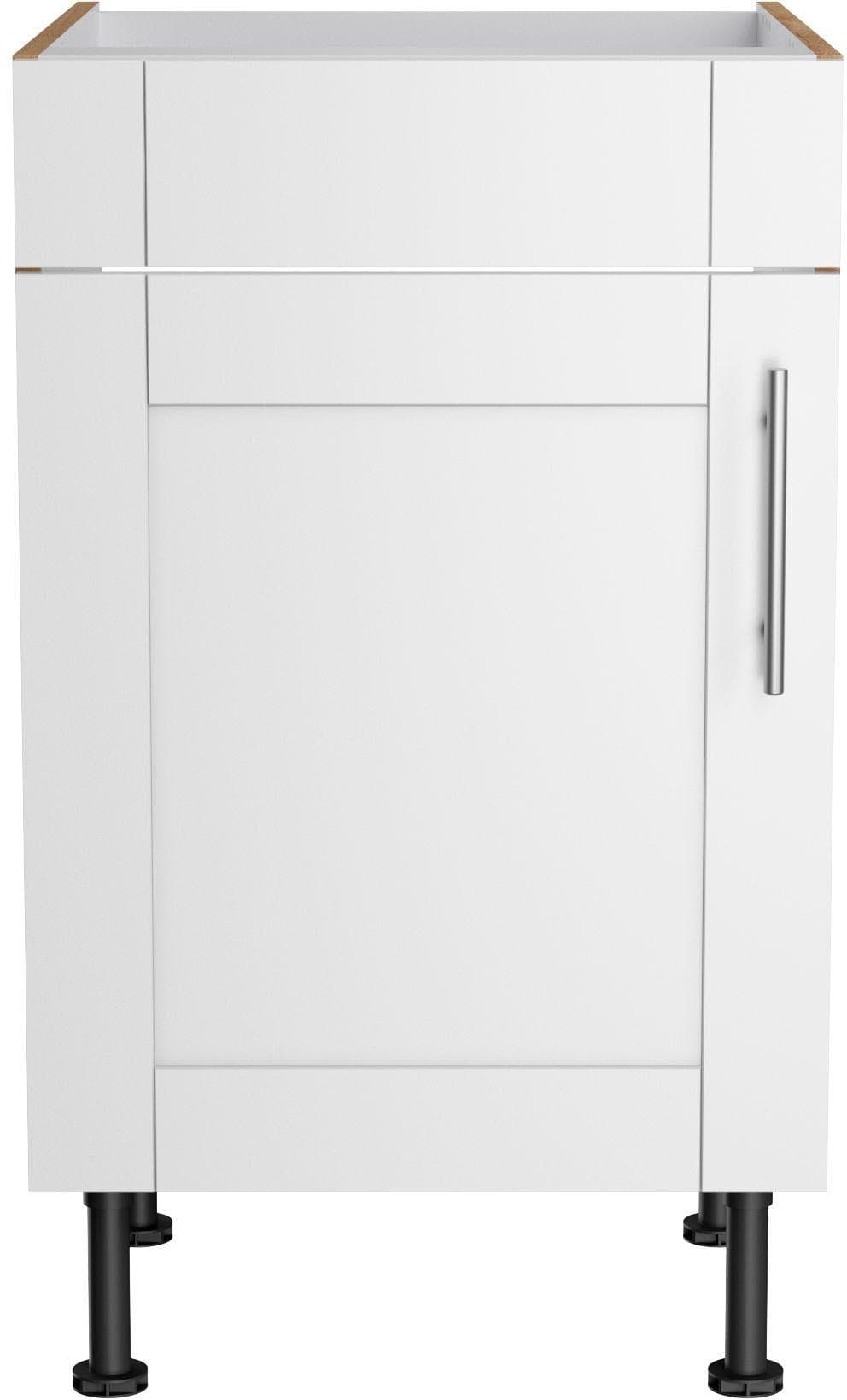 Kochstation Spülenschrank KS-Ahus Weiß Matt Wildeiche 50cm