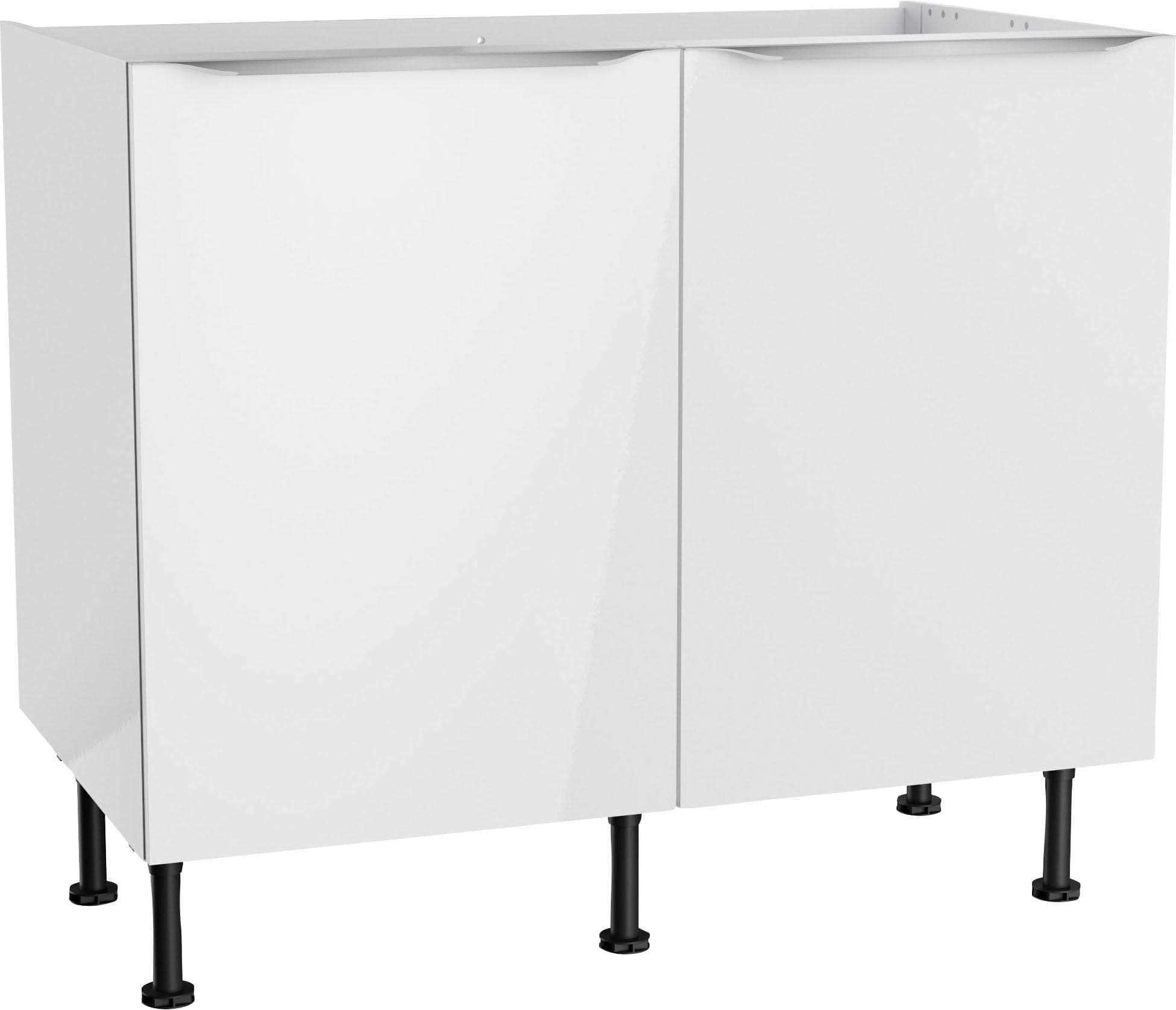 Kochstation Spülenschrank KS-Aken Weiß Hochglanz 100cm