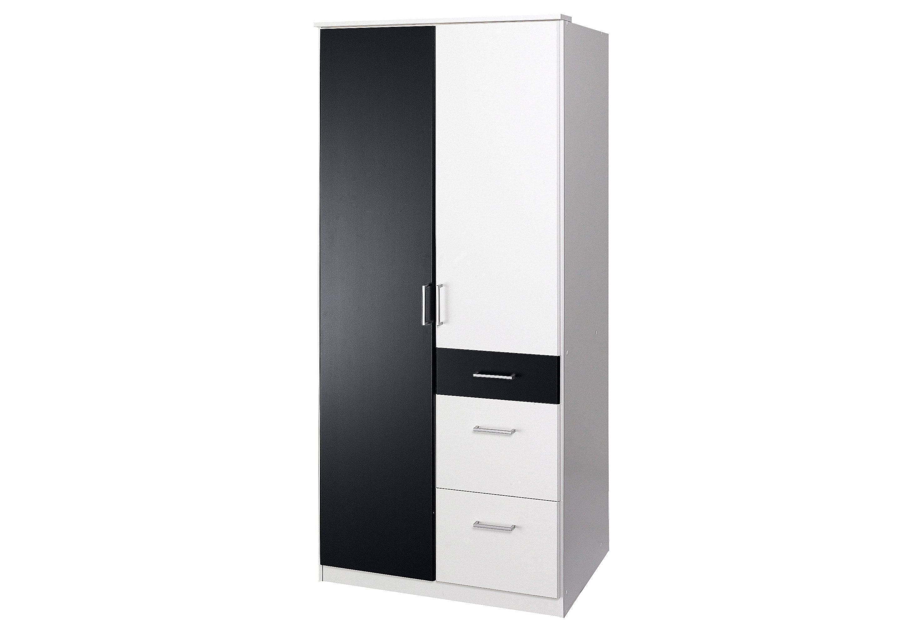 Weißer Kleiderschrank mit 3 Schubladen & 2 Türen - Click System