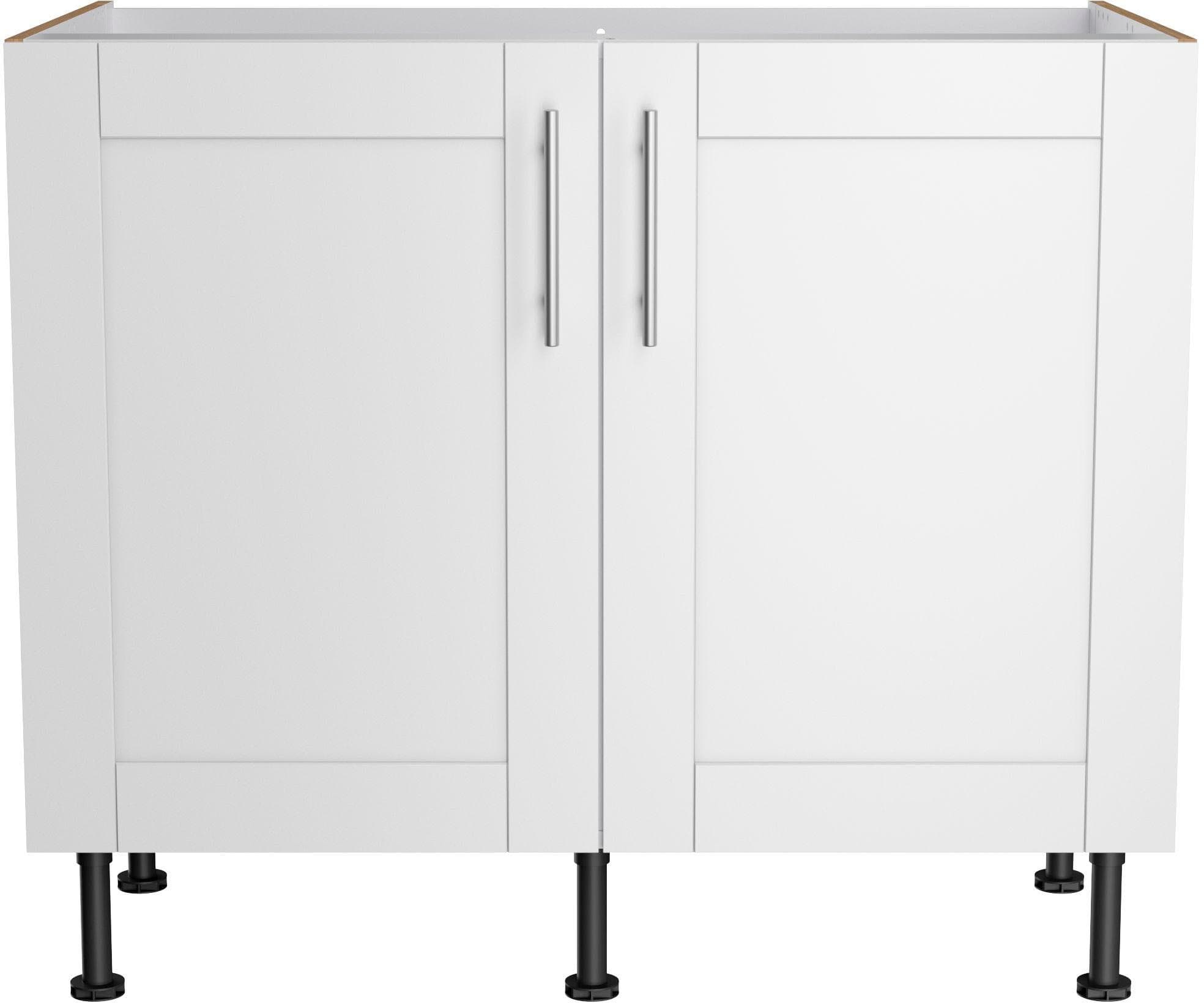 Kochstation Spülenschrank KS-Ahus Weiß Matt Wildeiche 100cm