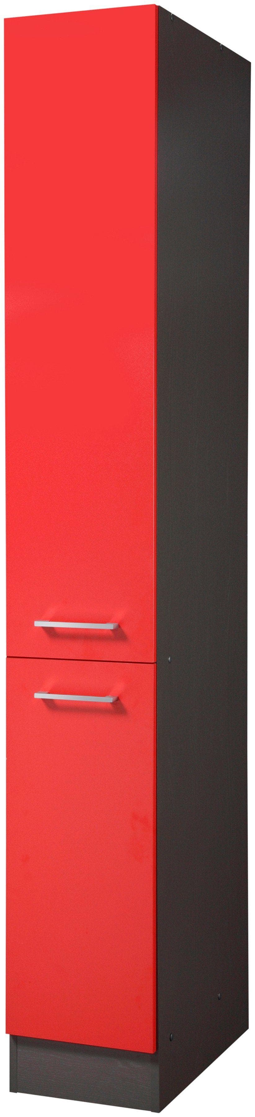 Apothekerschrank KOCHSTATION KS-Paris Rot/Grau