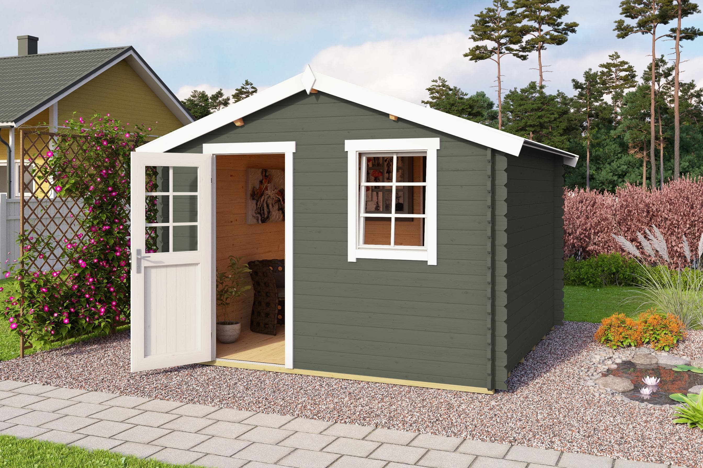 Gartenhaus im skandinavischen Stil aus Massivholz