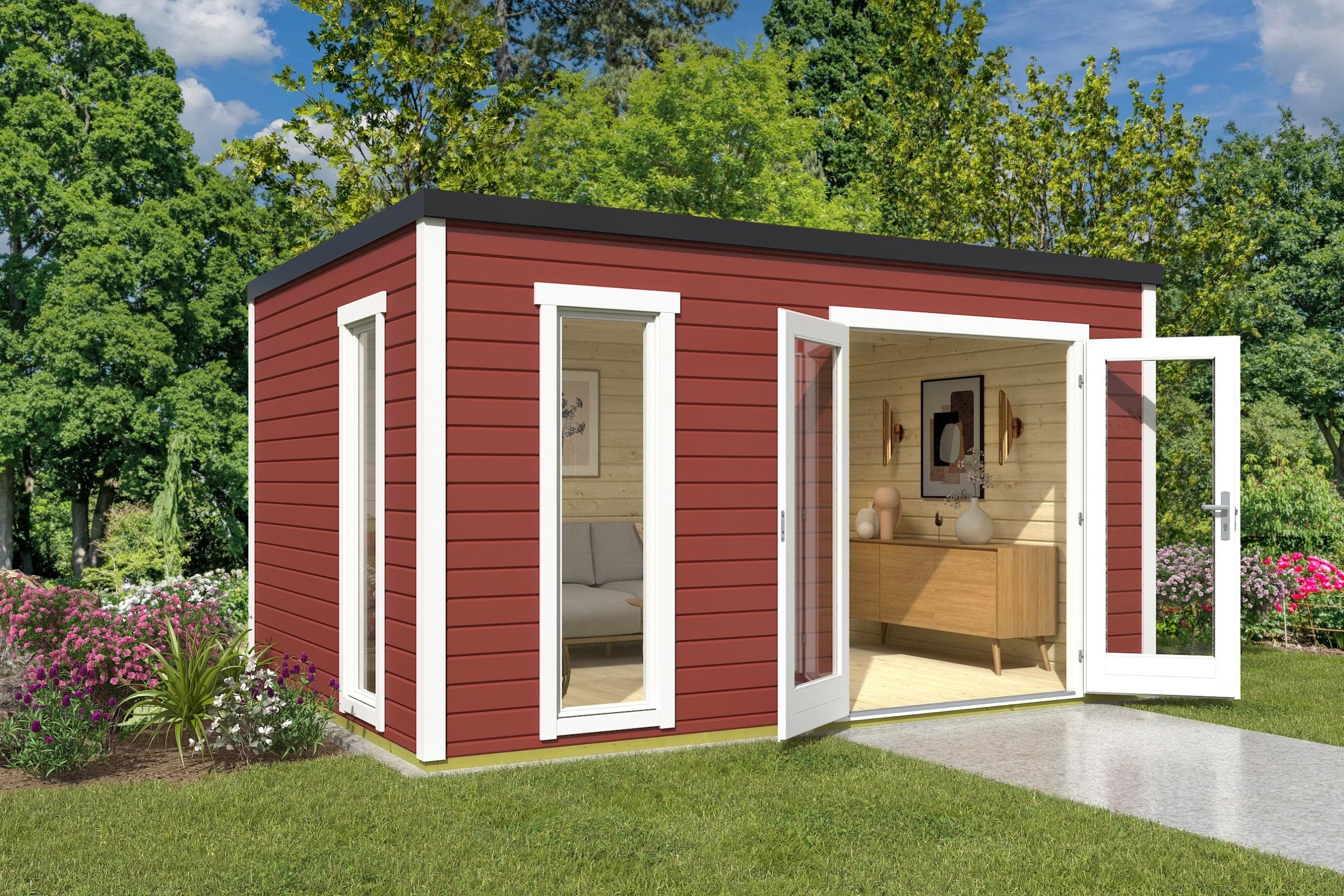 Gartenhaus Palermo 4 Schwedenrot Blockbohlenhaus
