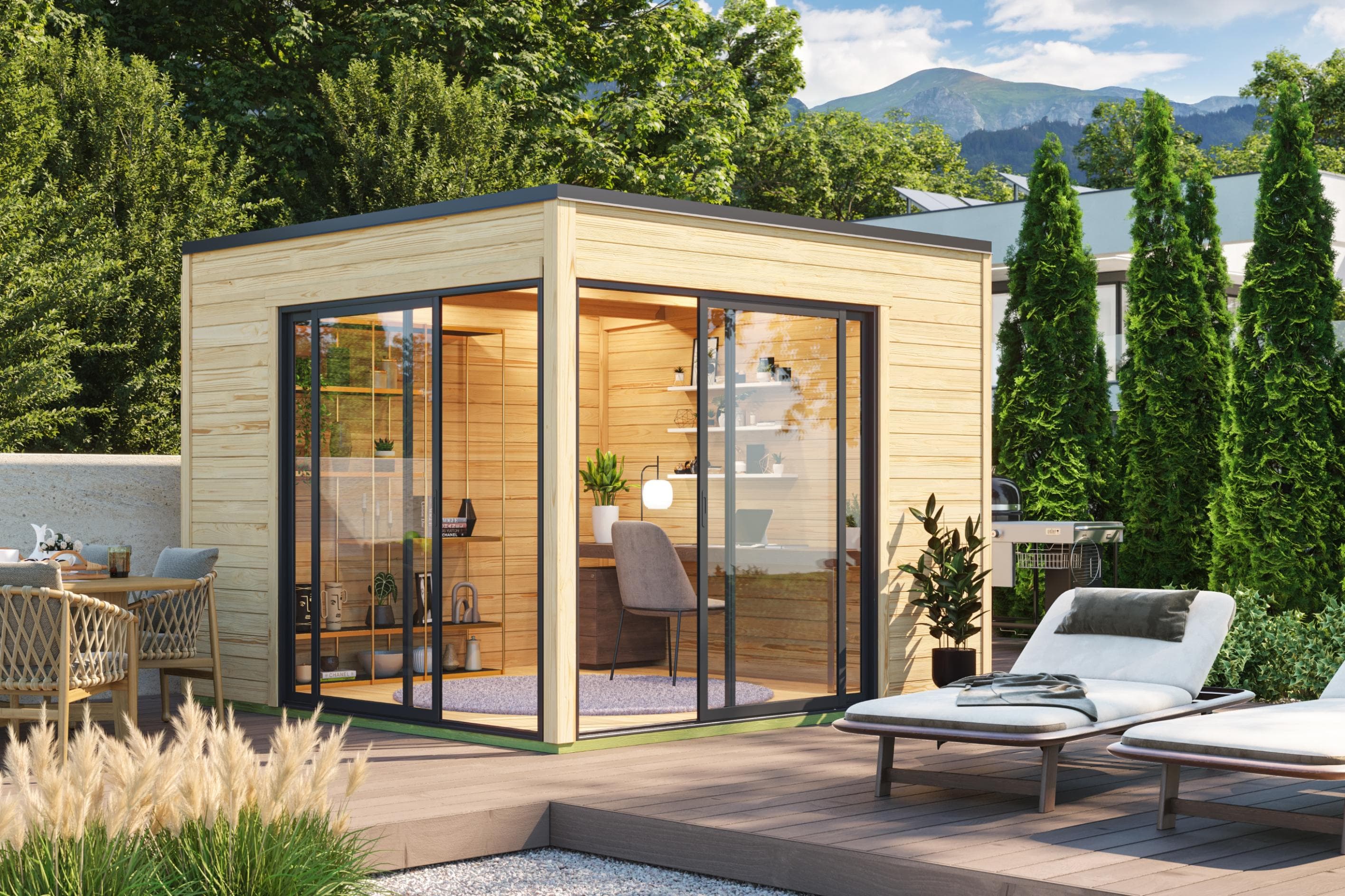 Gartenhaus Palermo 3 Massivholz Naturbelassen