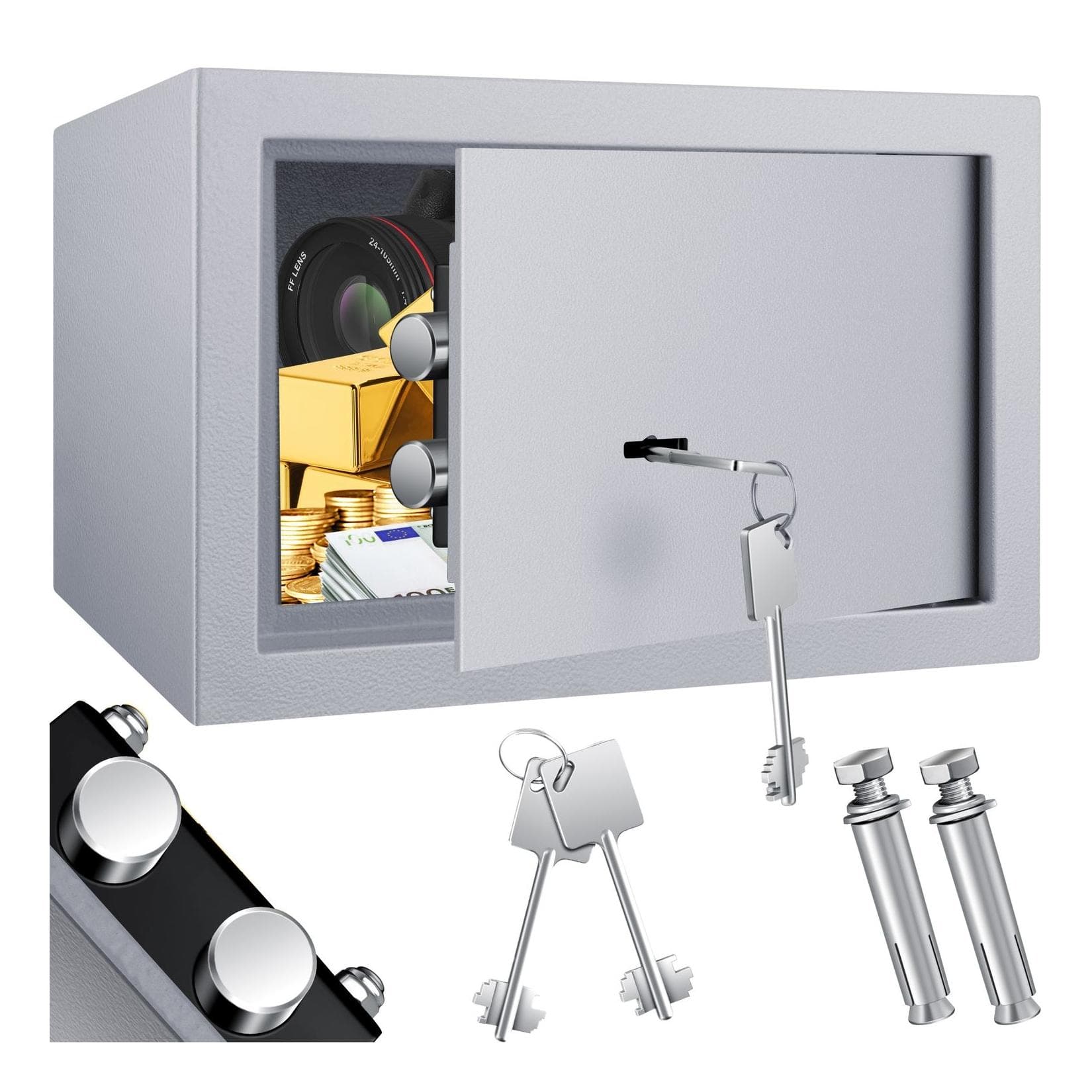 KESSER Möbeltresor mit Doppelbartschloss, Safe Tresor Geldschrank