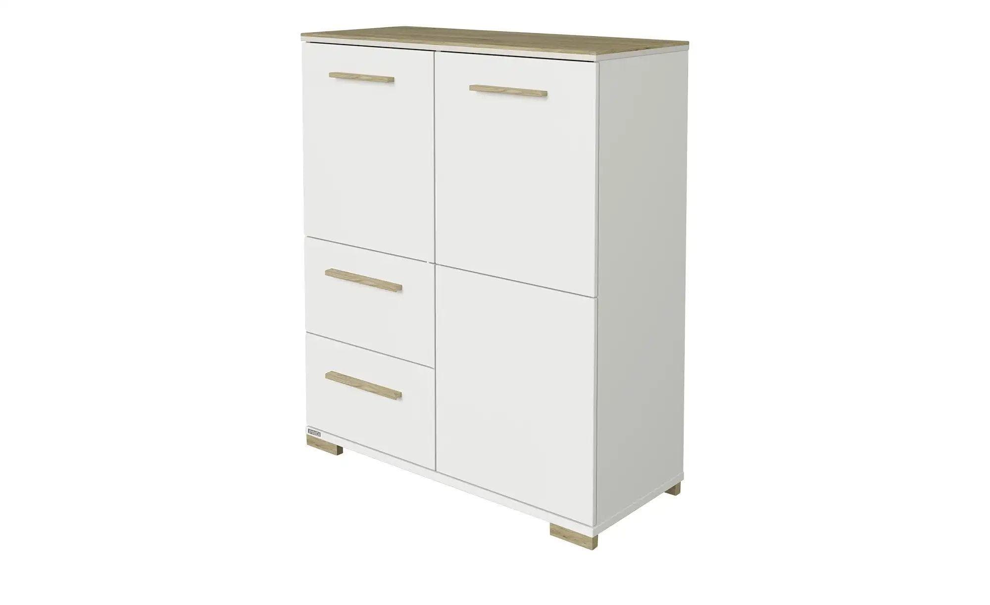 PAIDI Highboard Enie Weiß mit Eiche-Montana-Dekor