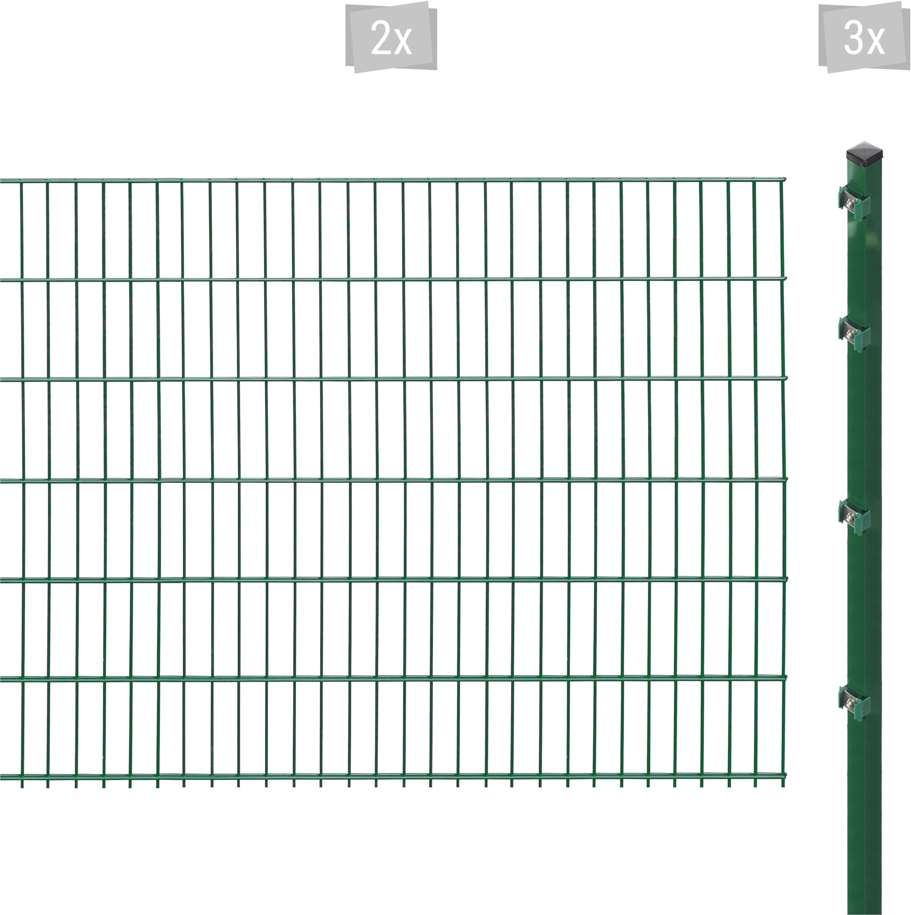 Doppelstabmattenzaun ARVOTEC ESSENTIAL 123 Dunkelgrün