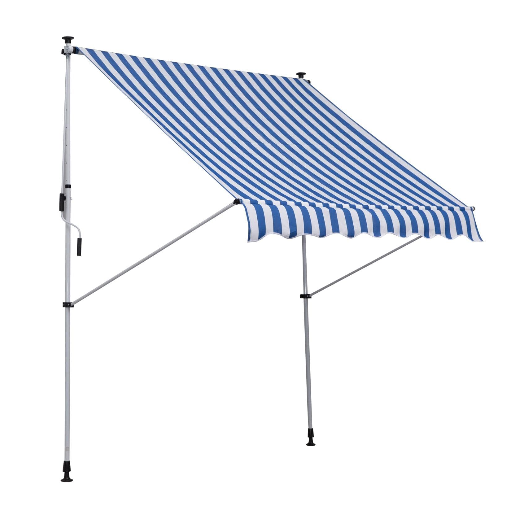 Outsunny Balkonmarkise Blau+Weiß Schutz vor Sonnenlicht und Regen