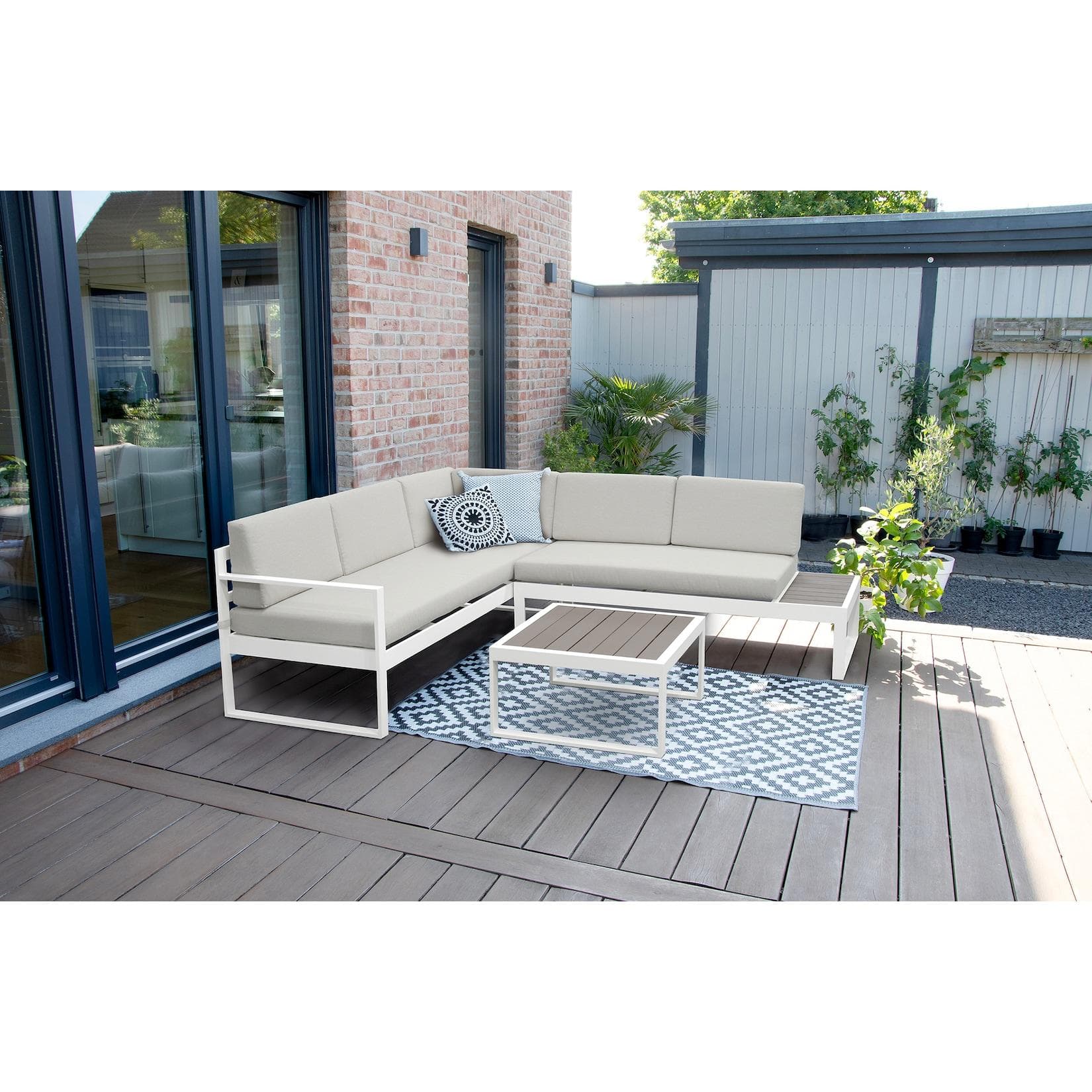 bellavista - Home & Garden® Lounge Lima 3-teilig Weiß/Grau