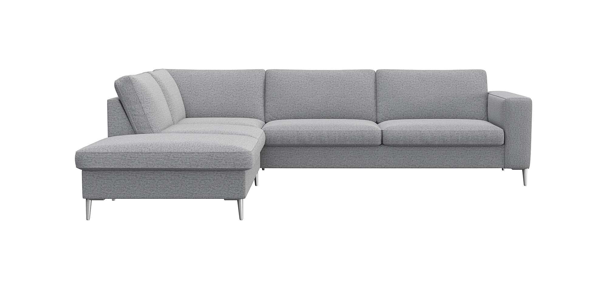 Ecksofa FLEXLUX Fiore Grau L-Form mit Kaltschaum