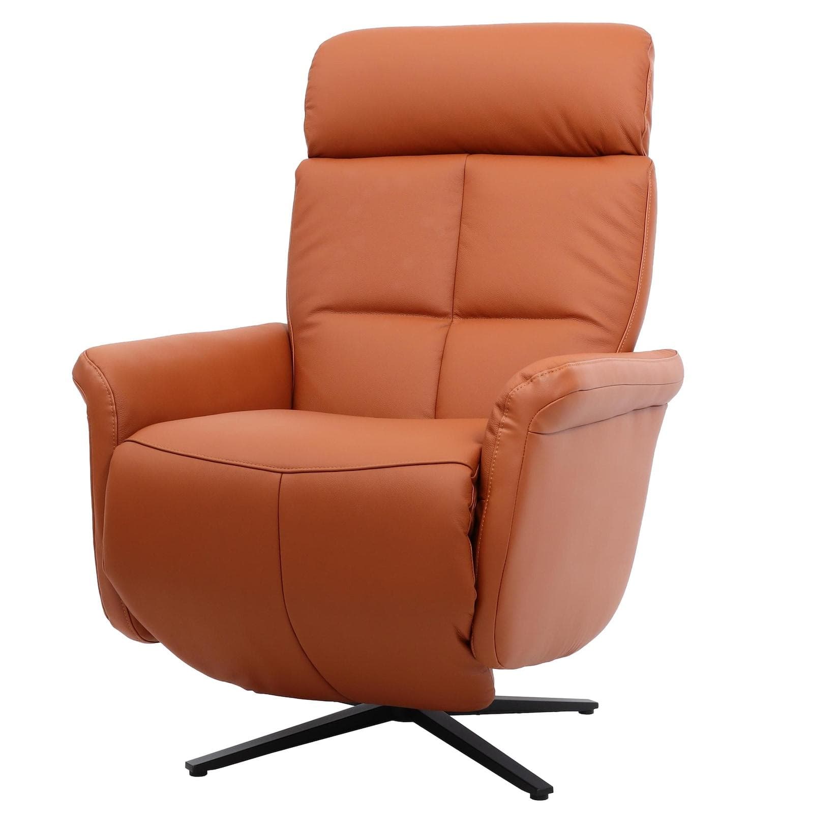 Relaxsessel MCW-L10 TV-Sessel Voll-Leder Terracotta-braun Drehbar