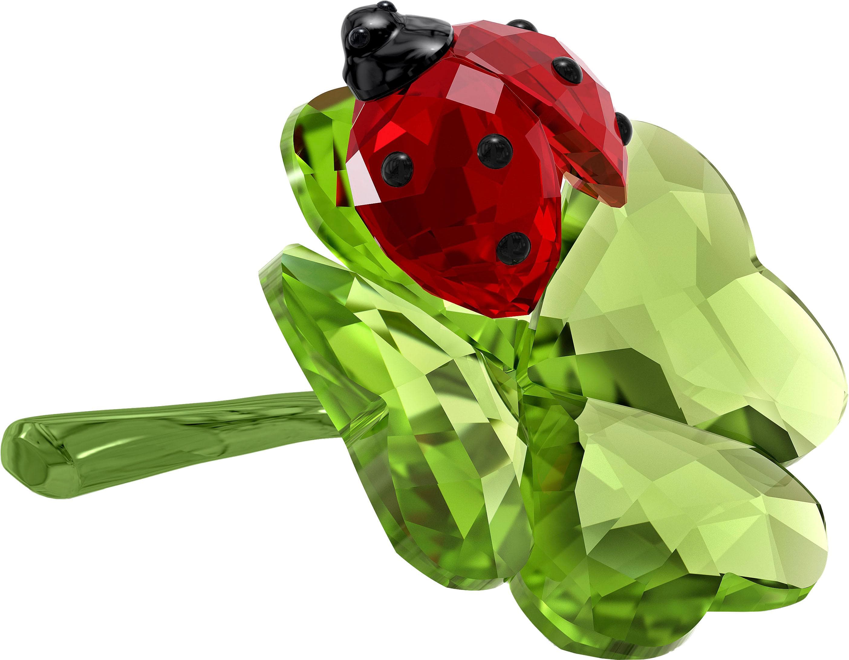 Swarovski Dekofigur Idyllia Marienkäfer und Glücksklee Kristall