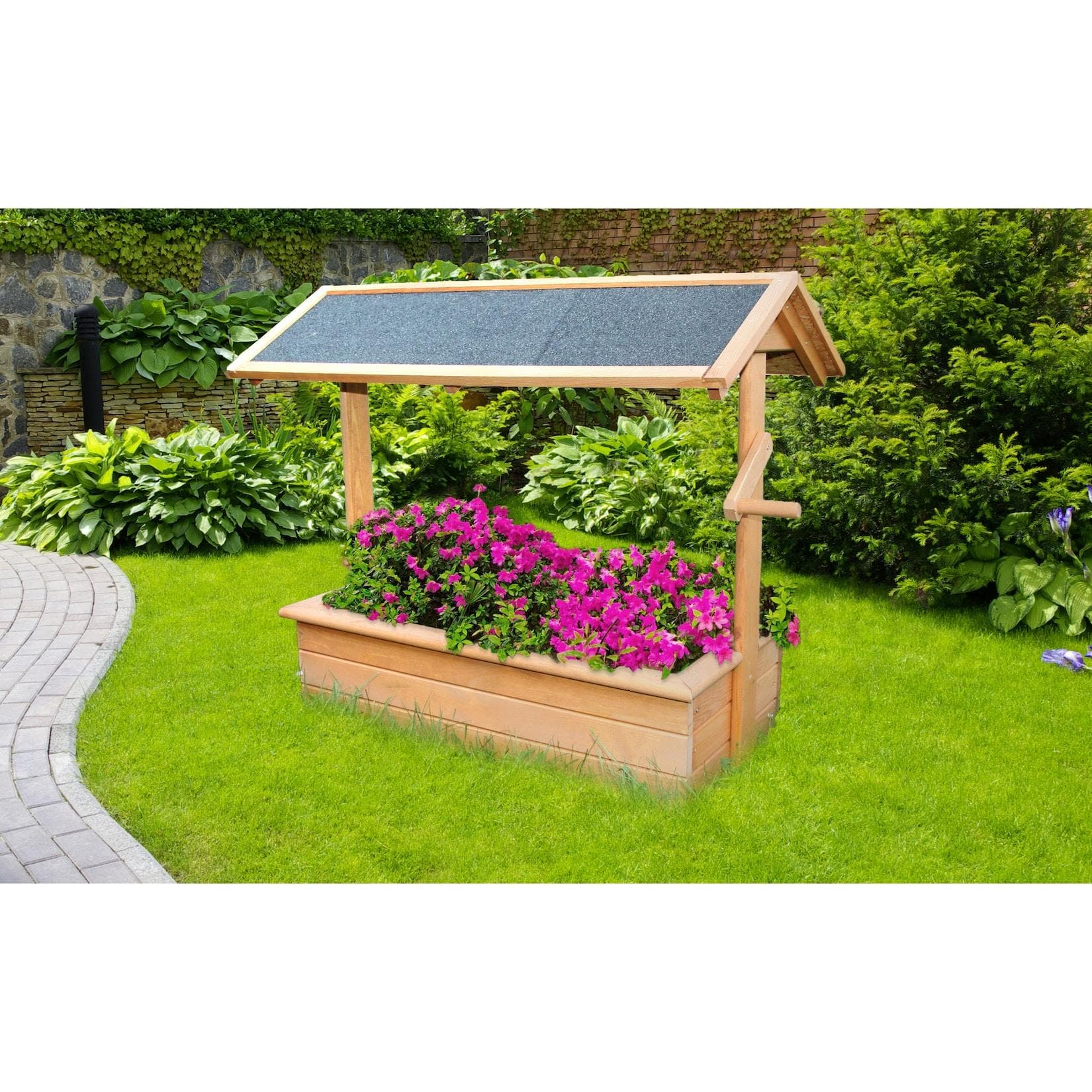 Promadino Zierbrunnen Chiemsee Kiefernholz Honigbraun