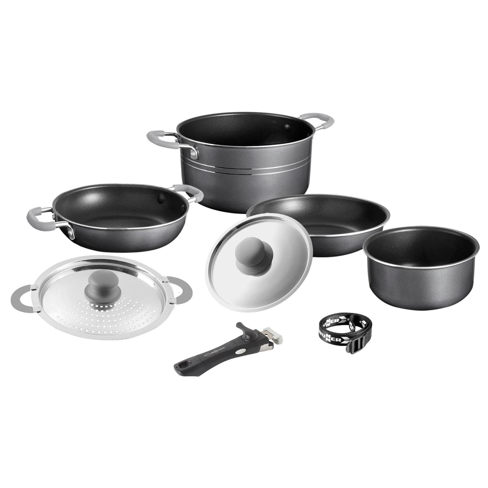 BRUNNER Camping Koch Geschirr Set Flavor 7+1 20 cm Outdoor Küche Topf Pfanne Alu