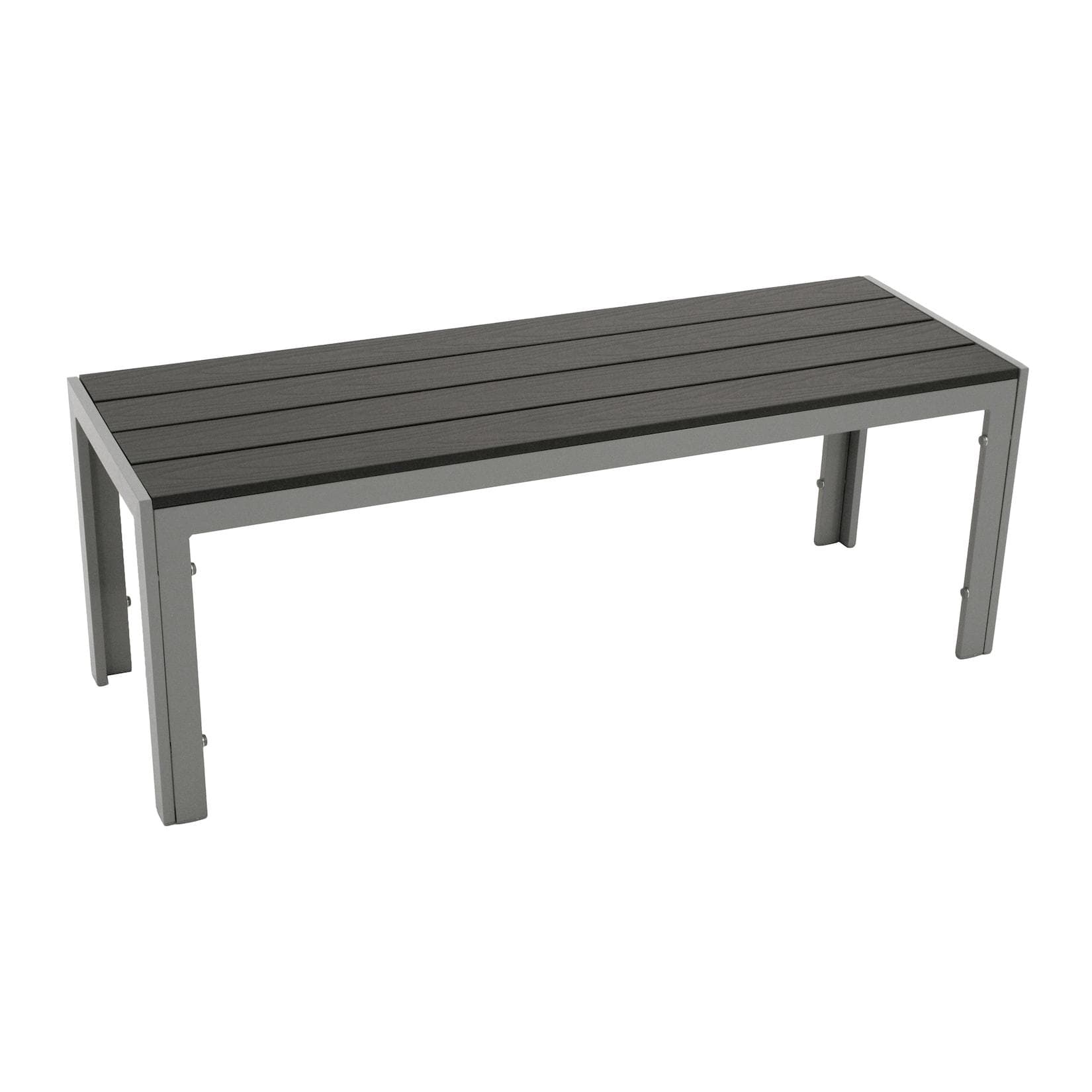 DEGAMO Gartenbank SORANO 2-Sitzer Grau Silber Aluminium