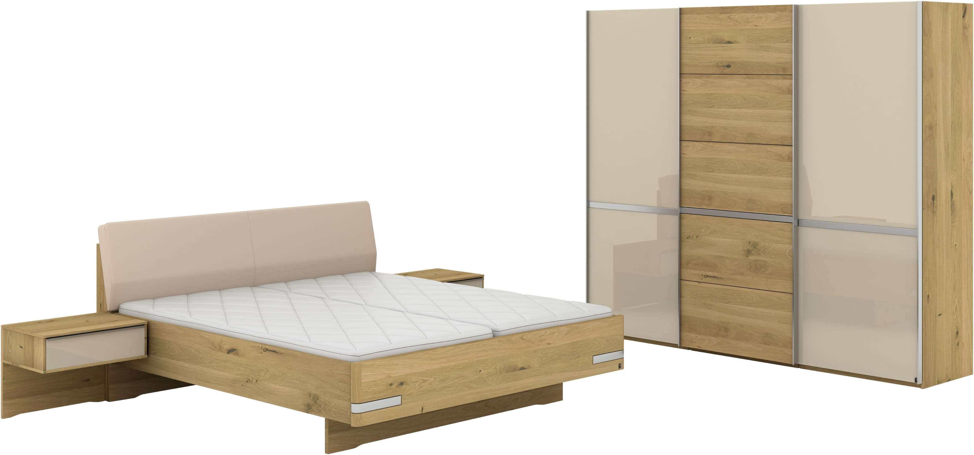 Modernes Schlafzimmer-Set aus verschiedenen Materialien