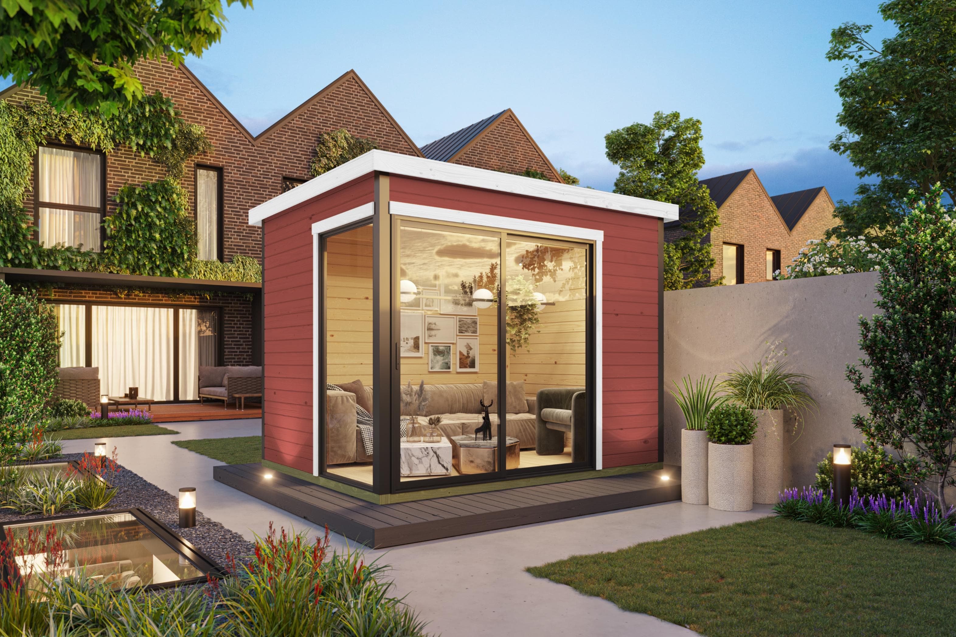 Gartenhaus NORDIC HOLZ "AUSTIN 1" Schwedenrot Massivholz