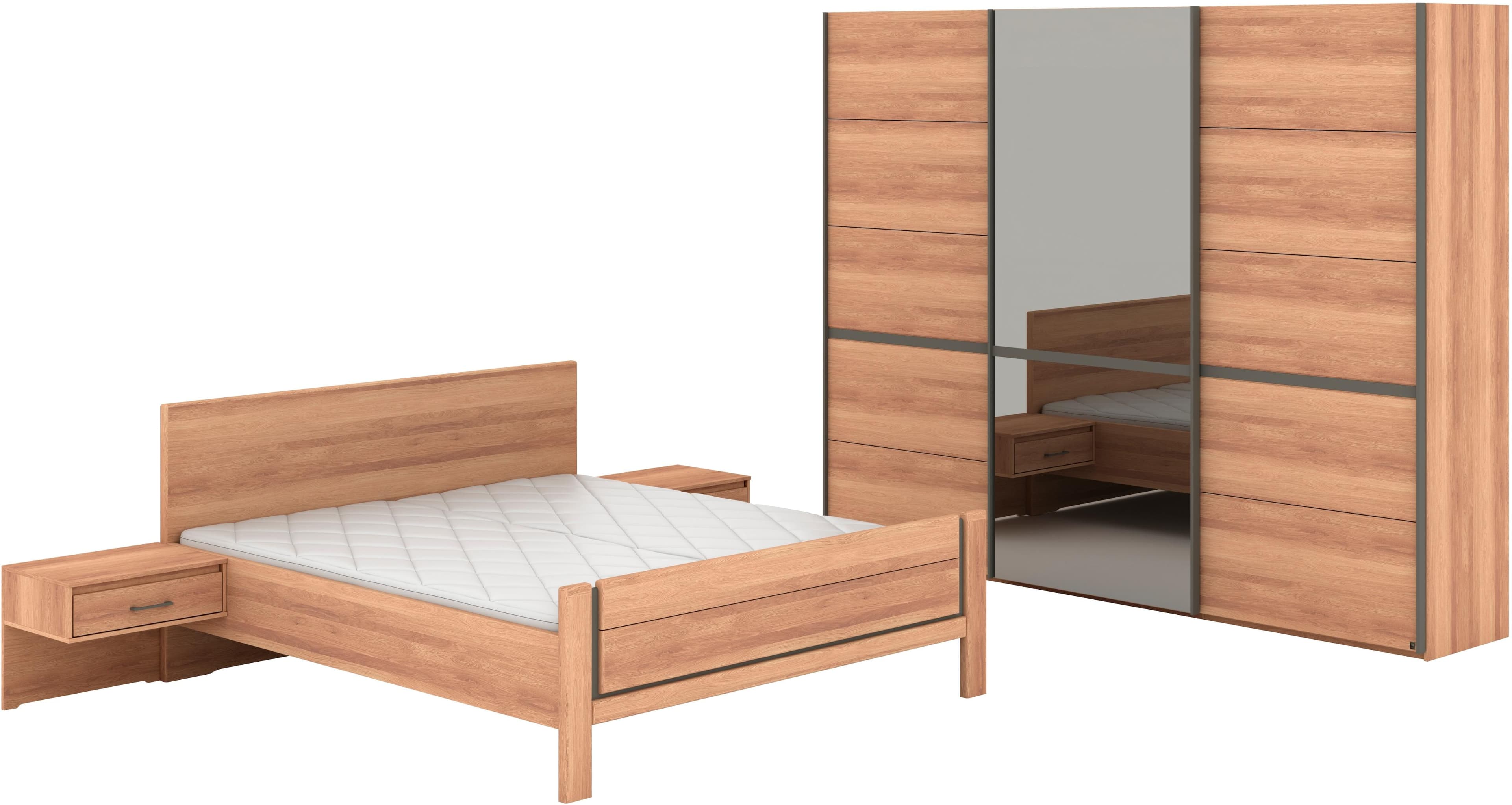 Schlafzimmer-Set MUSTERRING Sorrent Kleiderschrank Bett Nachtkommode