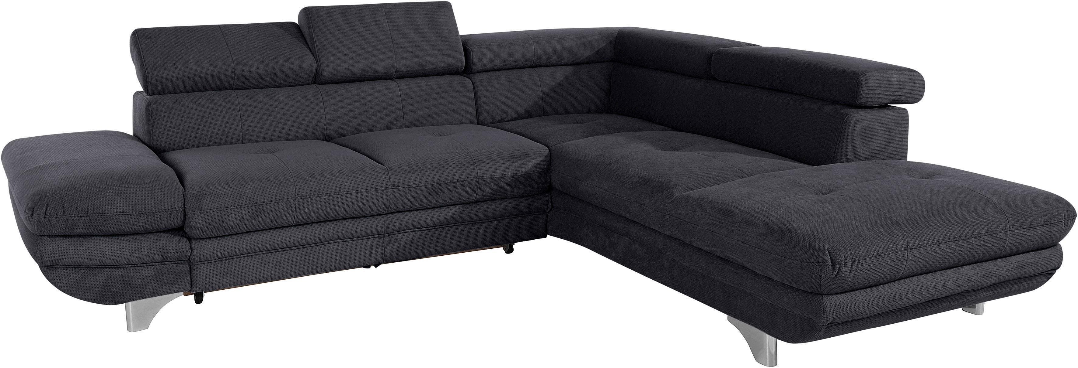 Ecksofa COTTA Enterprise L-Form Schwarz mit Arm- & Kopfteilverstellung