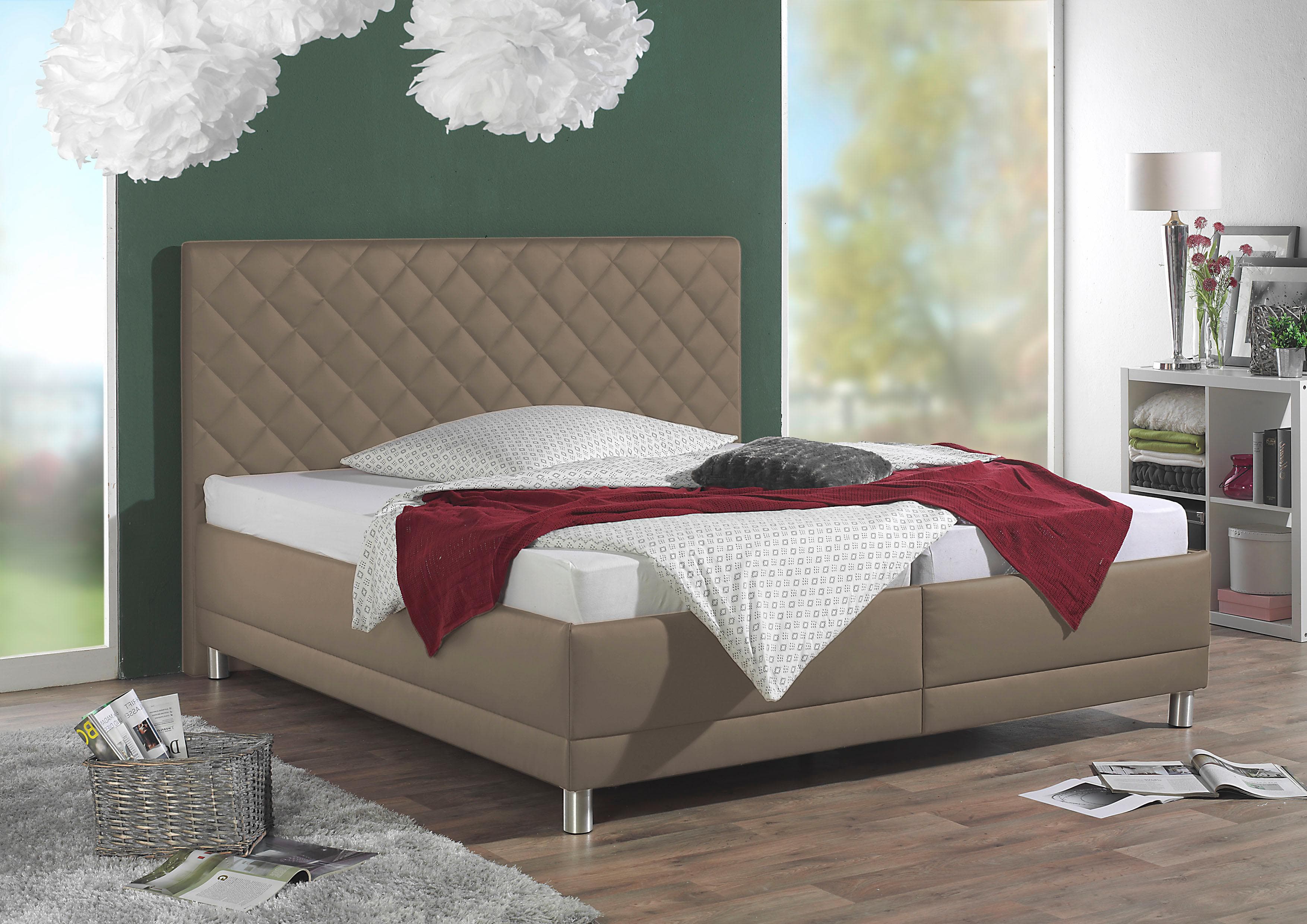 Maintal Polsterbett mit Bettkasten und Metallfüßen