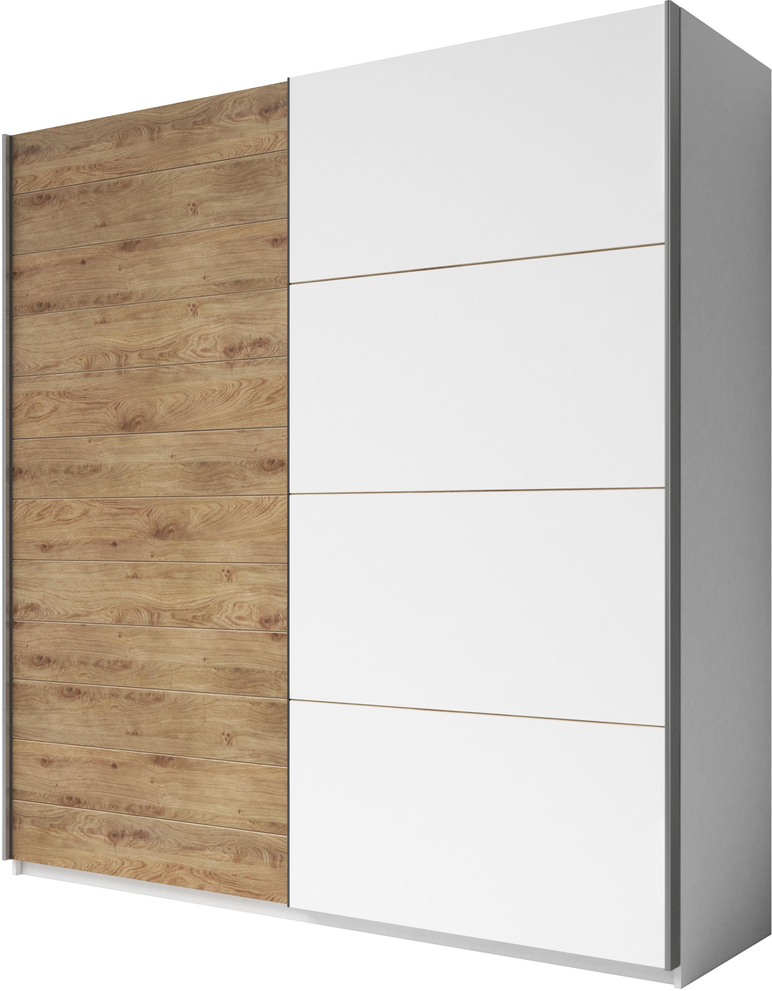 Schiebetürenschrank mit Komplett-Innenausstattung und Metallgriffen