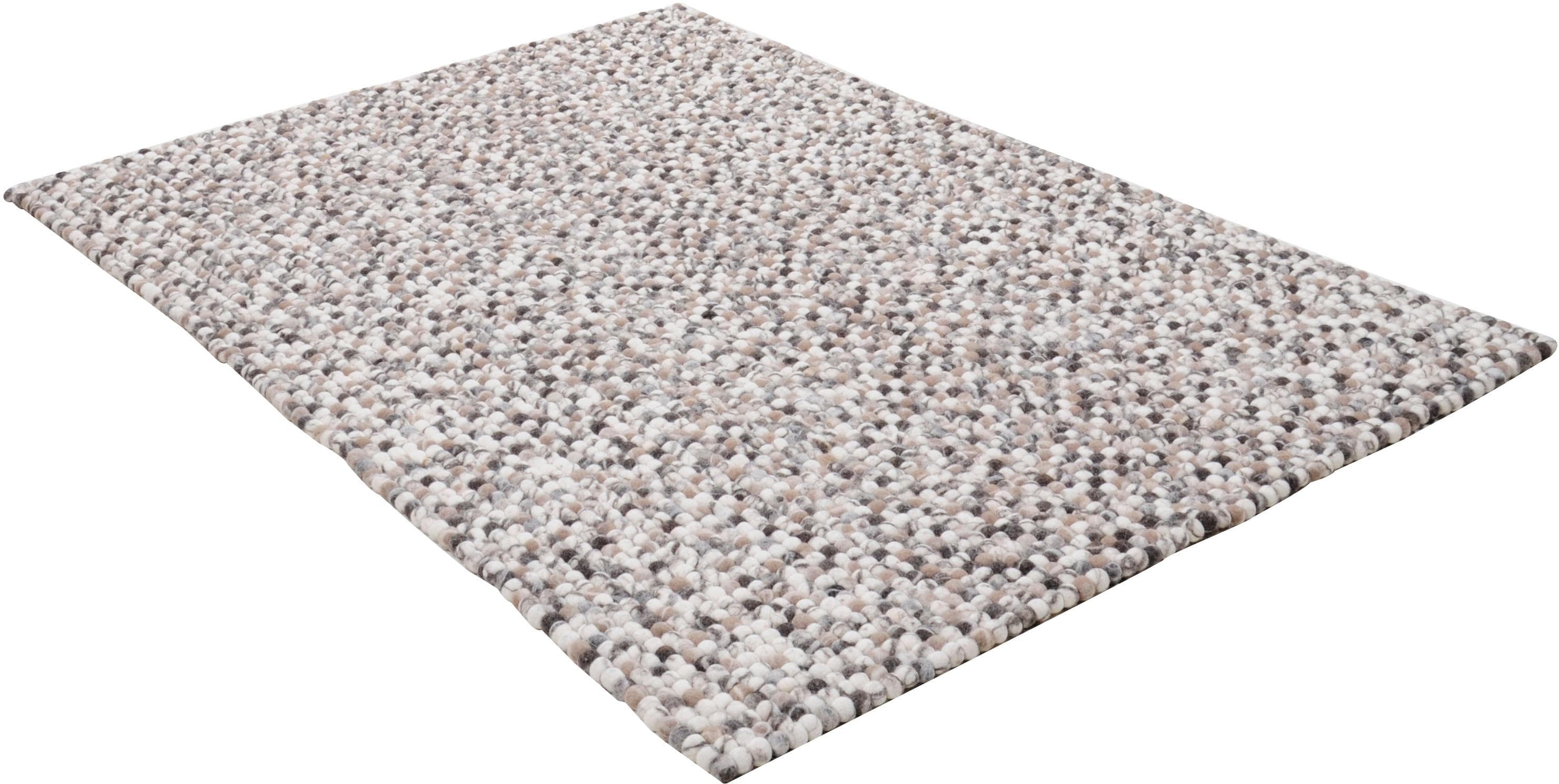 Wollteppich THEKO Felty 2.2 Gr. 31 Natur Wolle Filzkugel-Teppich