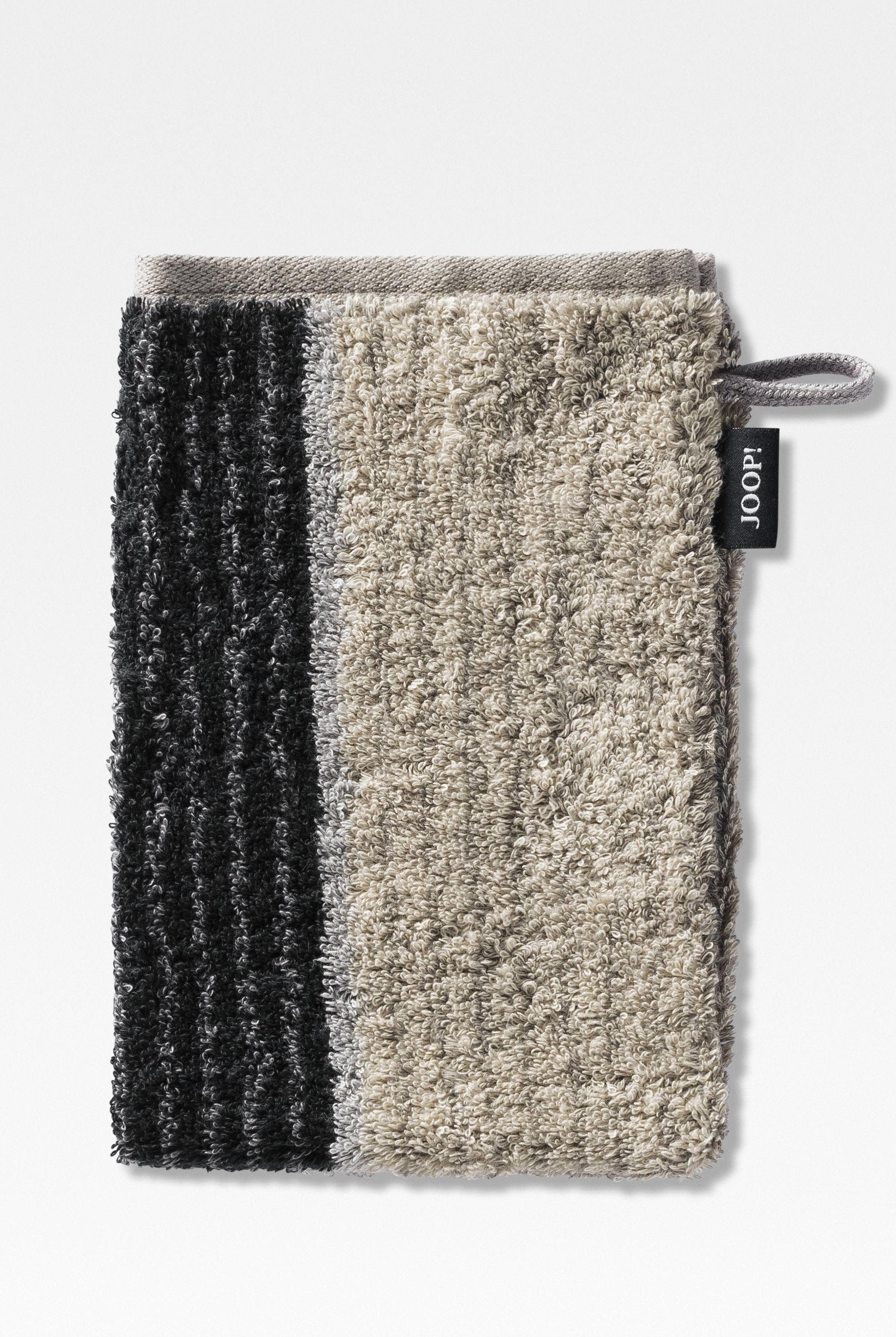 JOOP! Signature Waschlappen Waschhandschuh - Flauschig & Streifenmuster
