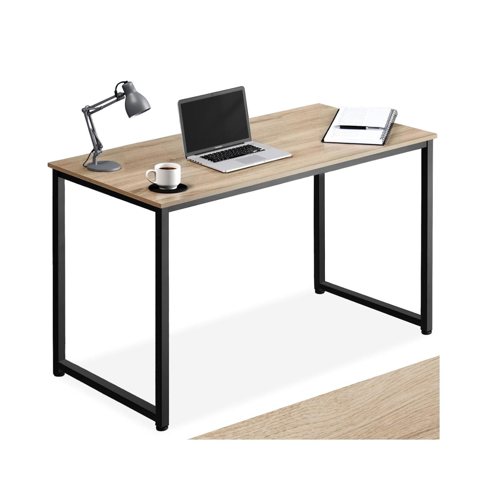 TECTAKE Schreibtisch Flint Modern Holzoptik Schwarz
