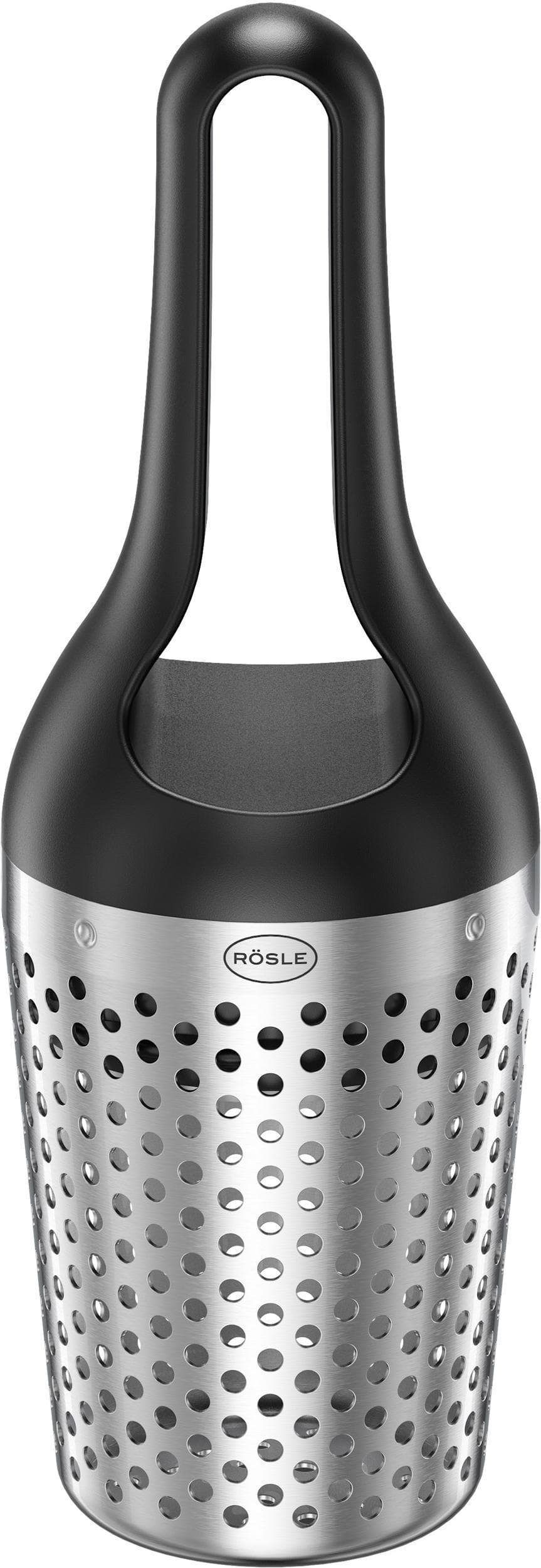 RÖSLE Salatschleuder Schwarz Edelstahl Kräuterdusche mit Wiegemesser