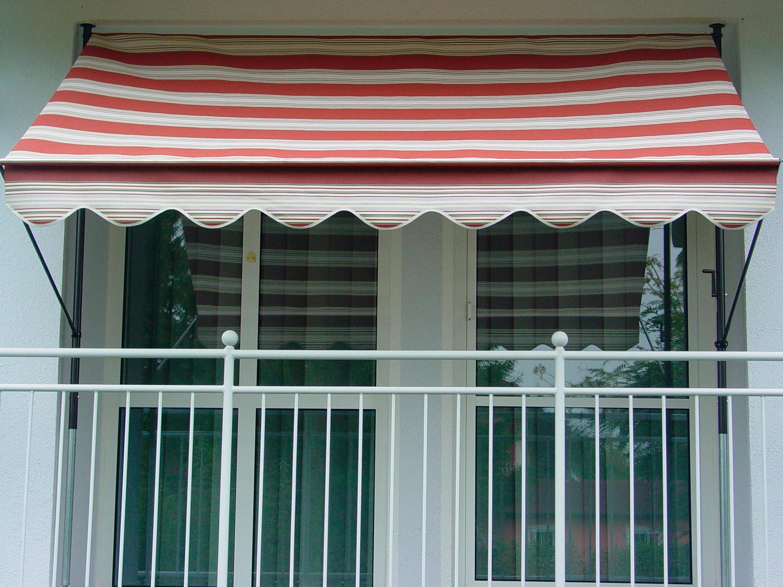 Angerer Klemmmarkise 400x150 cm Rot/Beige Polyacryl