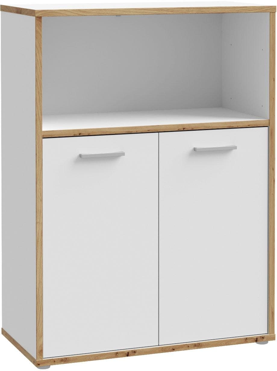 Braun-Weißes Aktenregal mit Kommodenfunktion