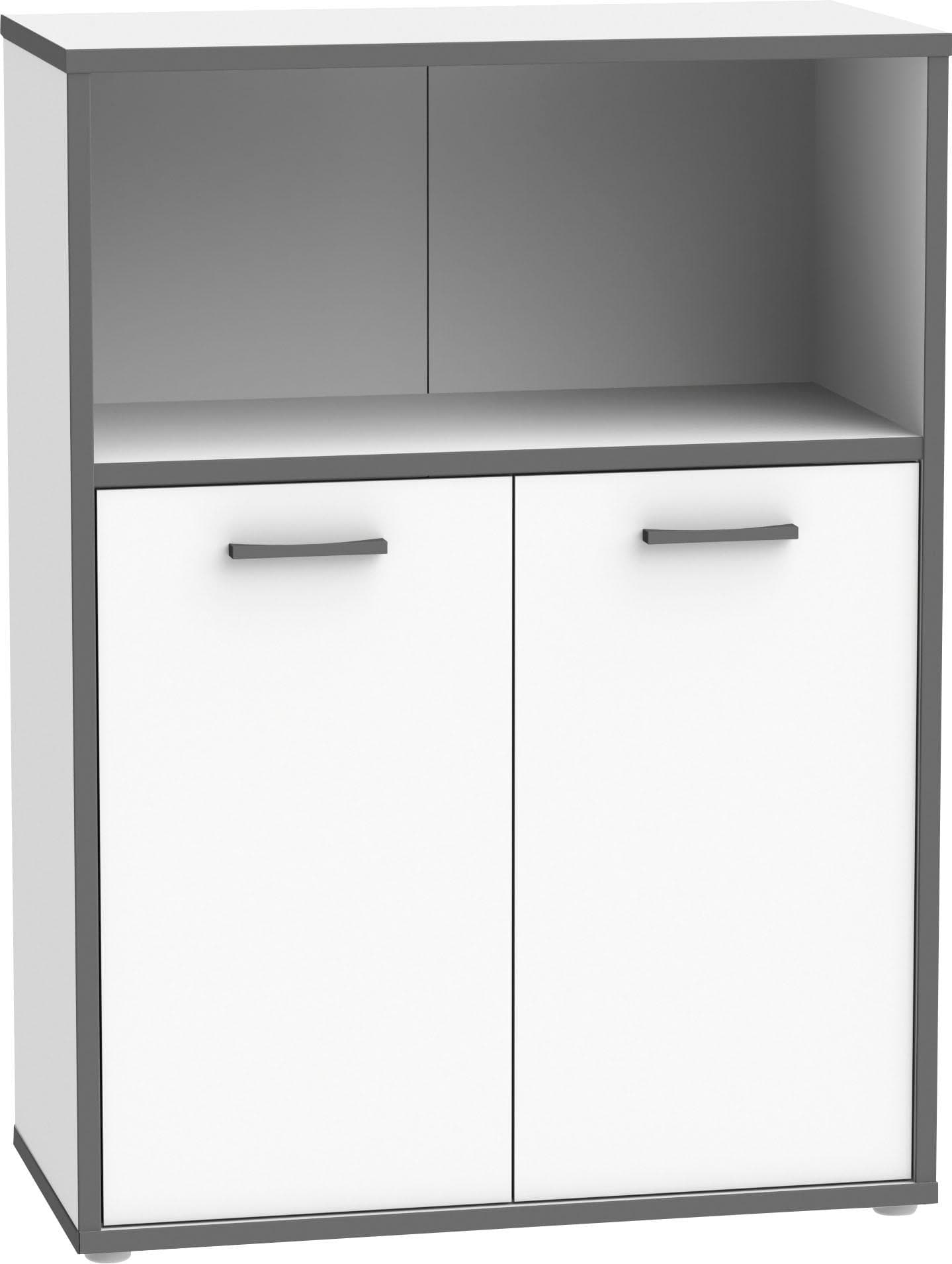 FORTE Kommode Keflav Weiß Grau Holzwerkstoff