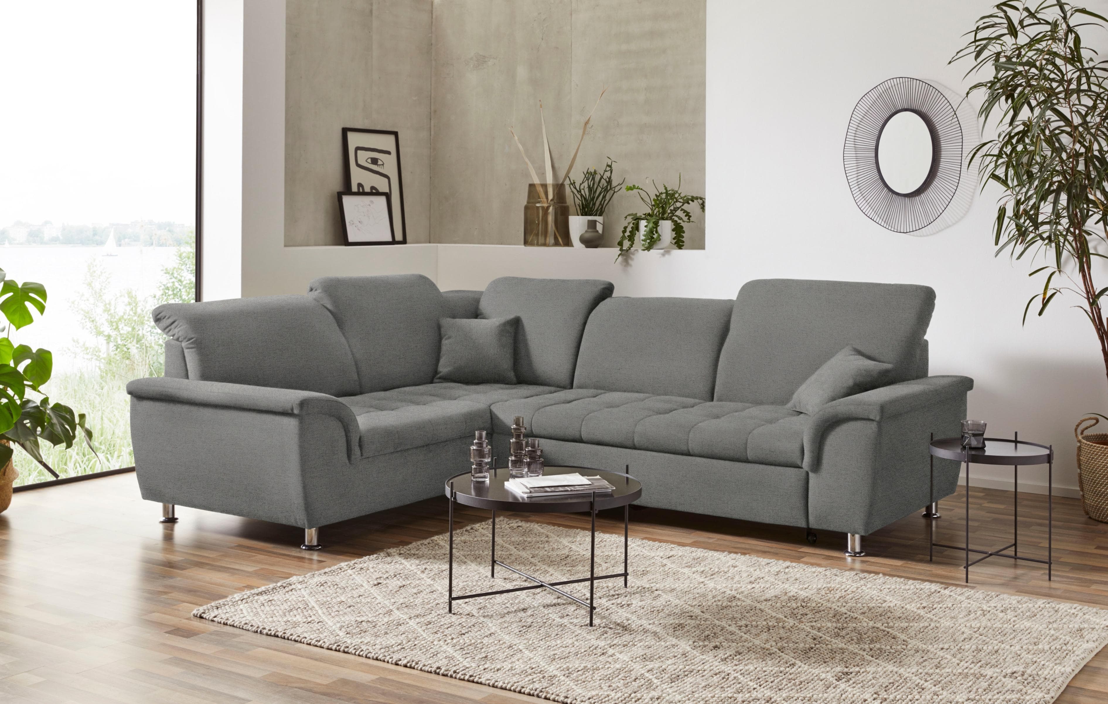 DOMO collection Ecksofa Franzi L-Form Braun Hochwertig