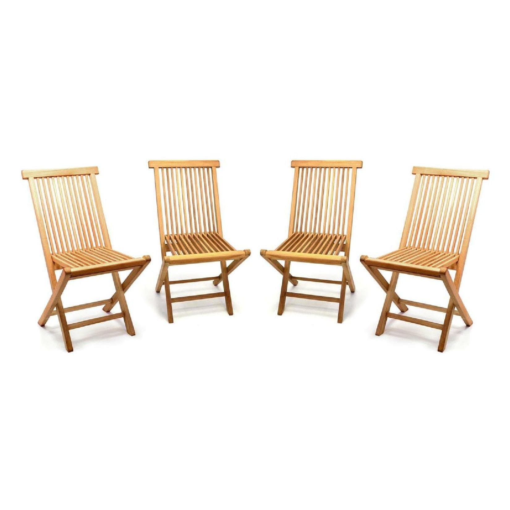 VCM 4er Set Gartenstuhl Teak Holz Klappbar
