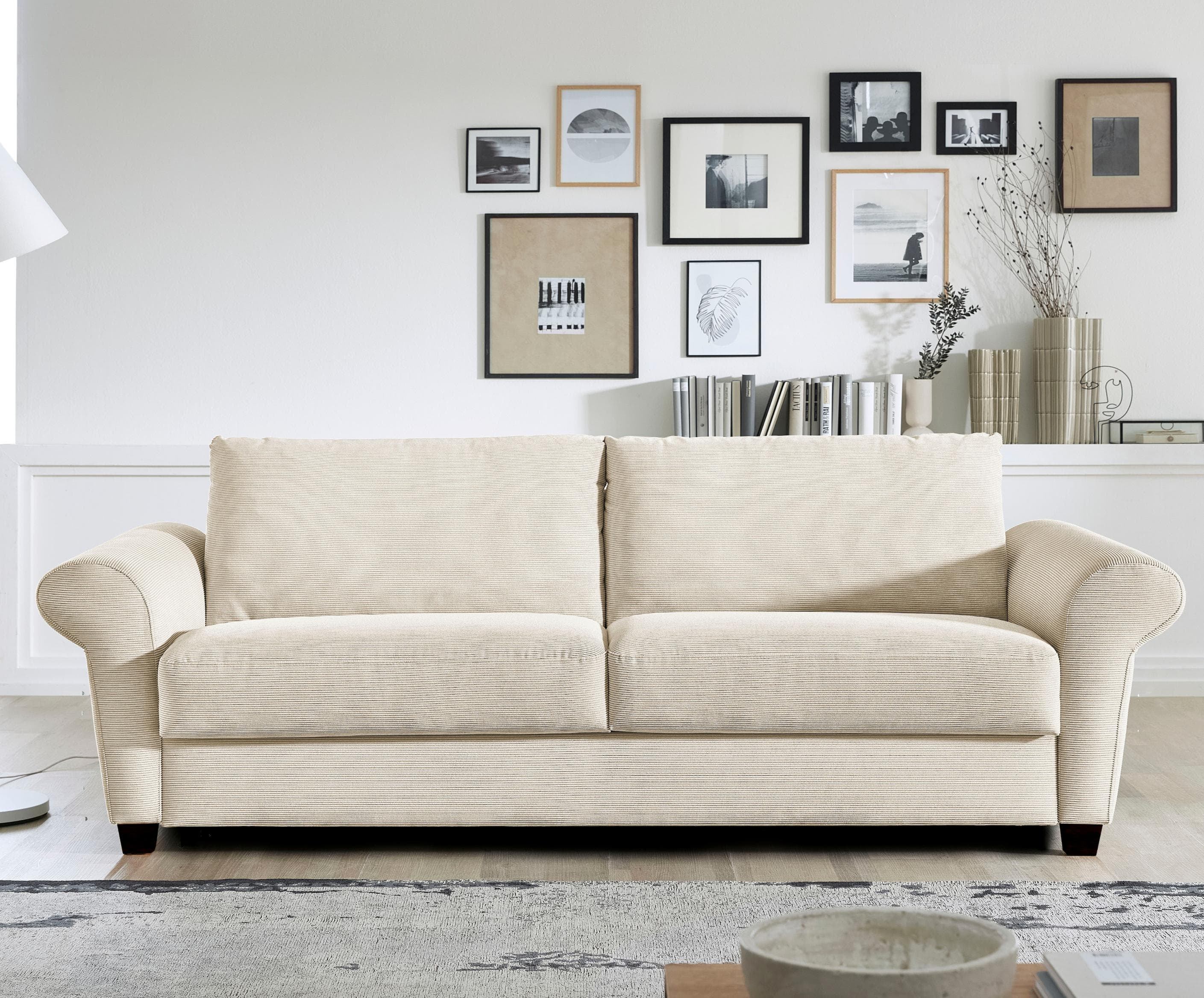 Schlafsofa BALI ELISA Dauerschläfer Cord Beige Ergoflex