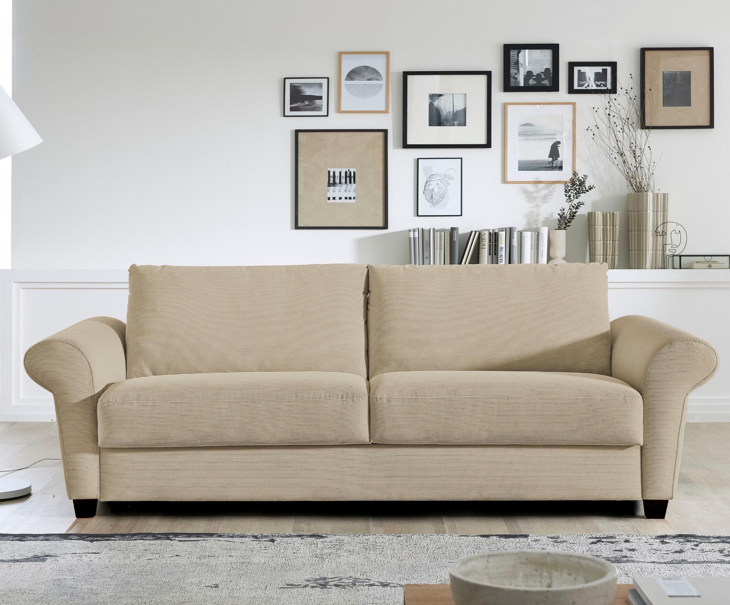 Schlafsofa BALI ELISA Beige Ergoflex-Lattenrost