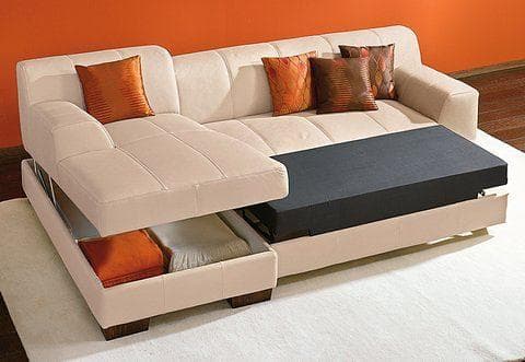 HOME AFFAIRE Ecksofa Falk L-Form Beige mit Bettfunktion