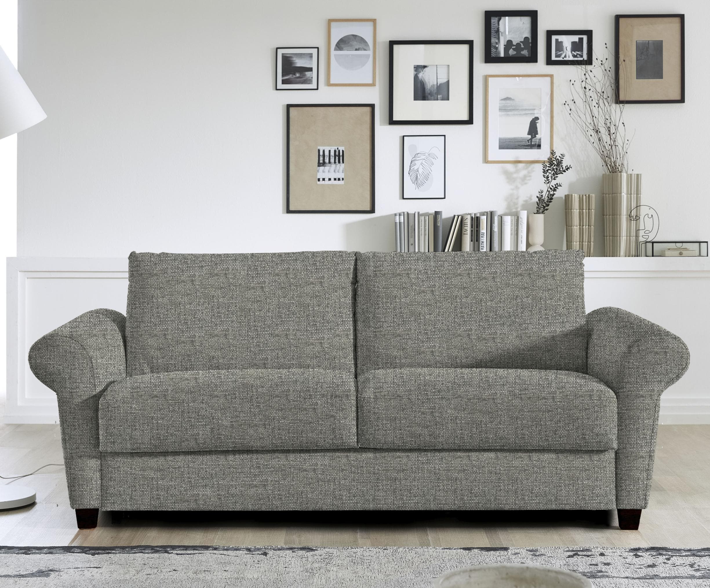 Schlafsofa BALI ELISA Grau Dauerschläfer mit Ergoflex-Lattenrost