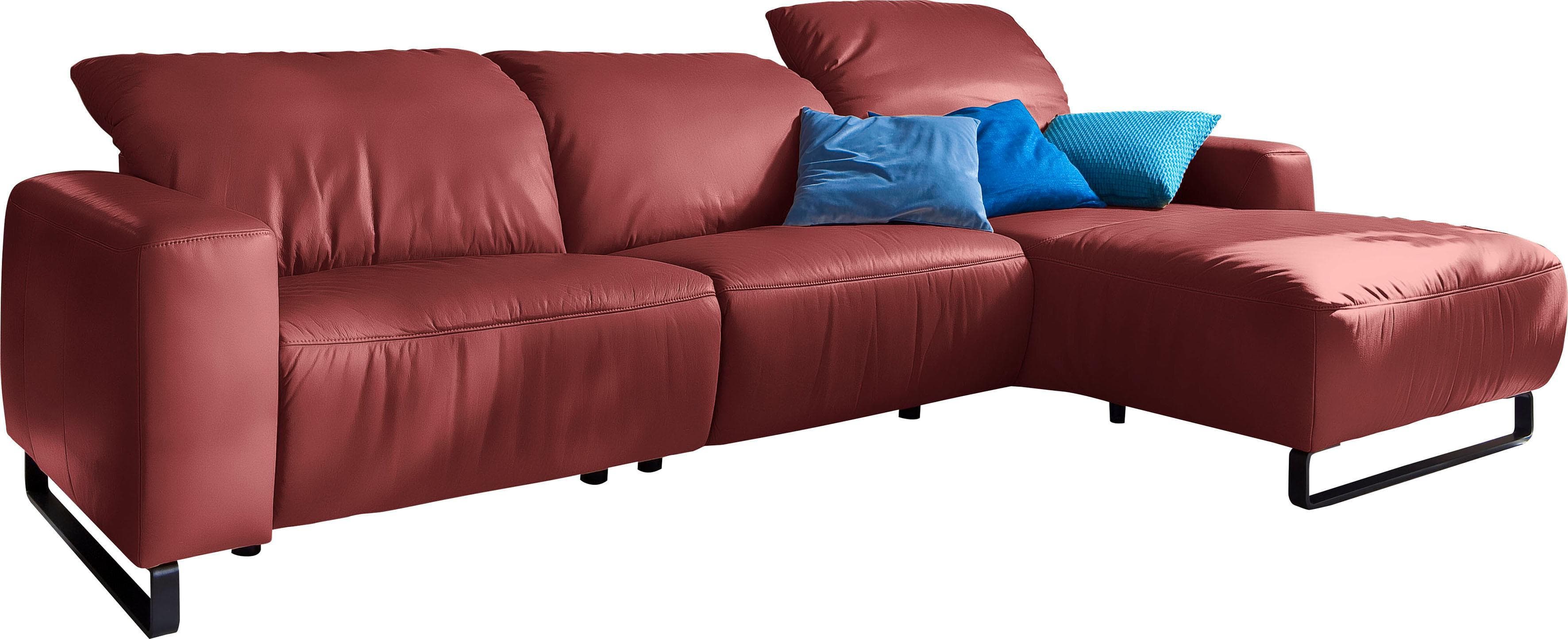 HOME AFFAIRE Ecksofa Juist L-Form Rot mit Kopfteilverstellung