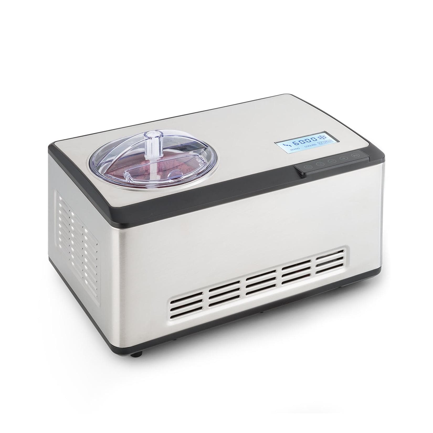 Klarstein Dolce Bacio Eiscremebereiter Kompressor 2l LCD-Display Touch Edelstahl