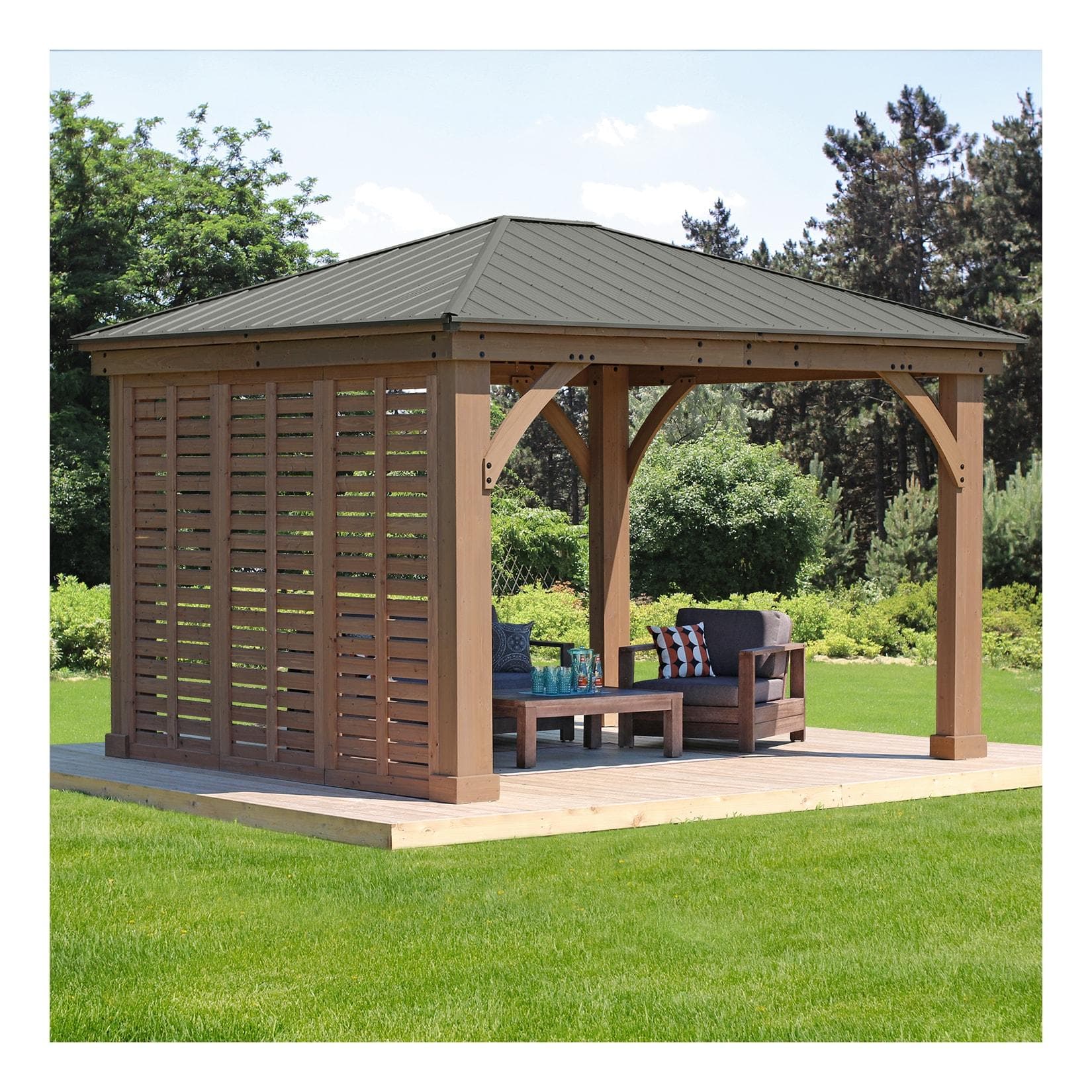 Sichtschutzelement Seitenwand Holzpavillon Devon Premium